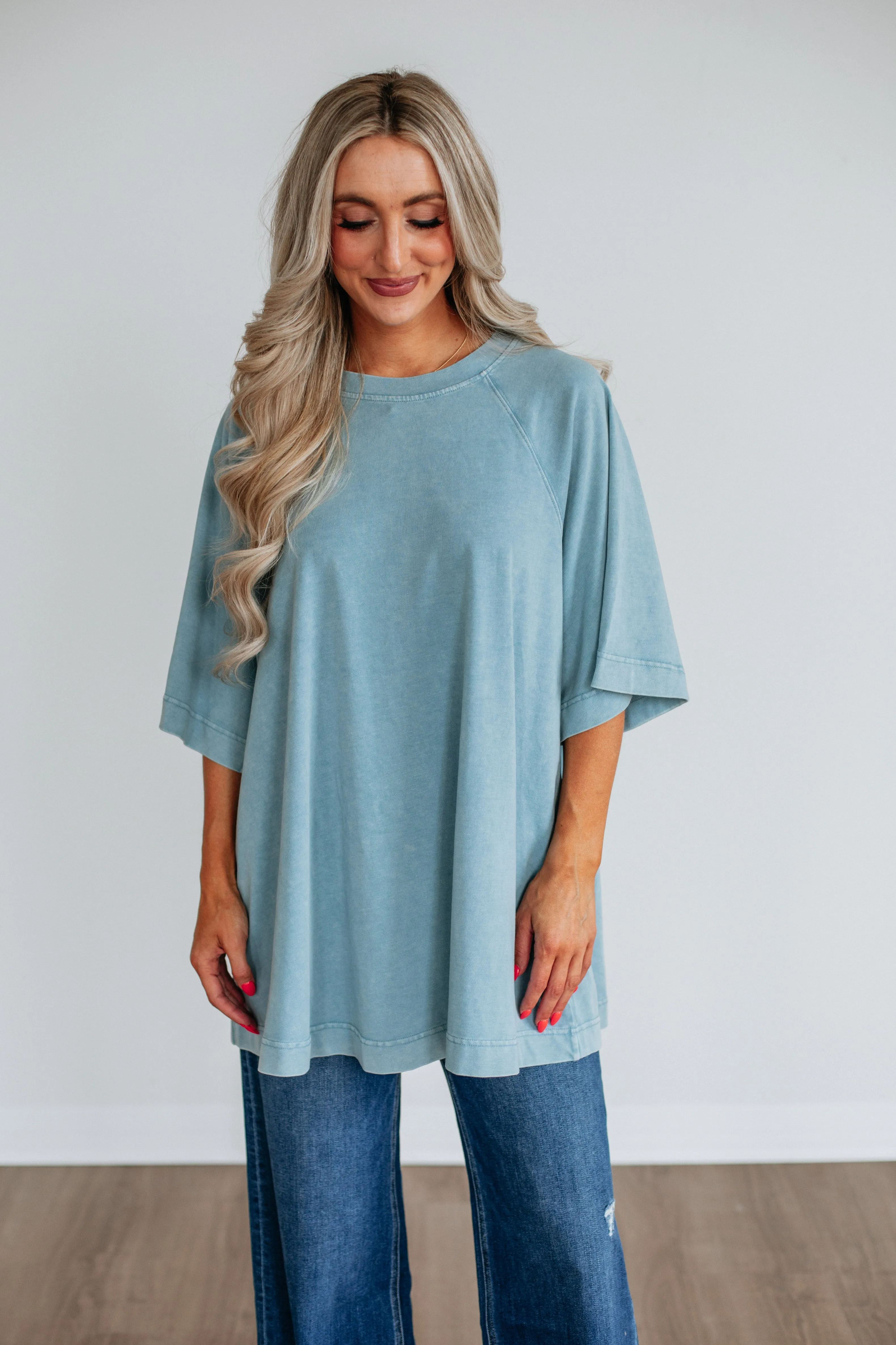 Skylen Oversized Tee - Dusty Coast Wrinkle Resistant anniversary