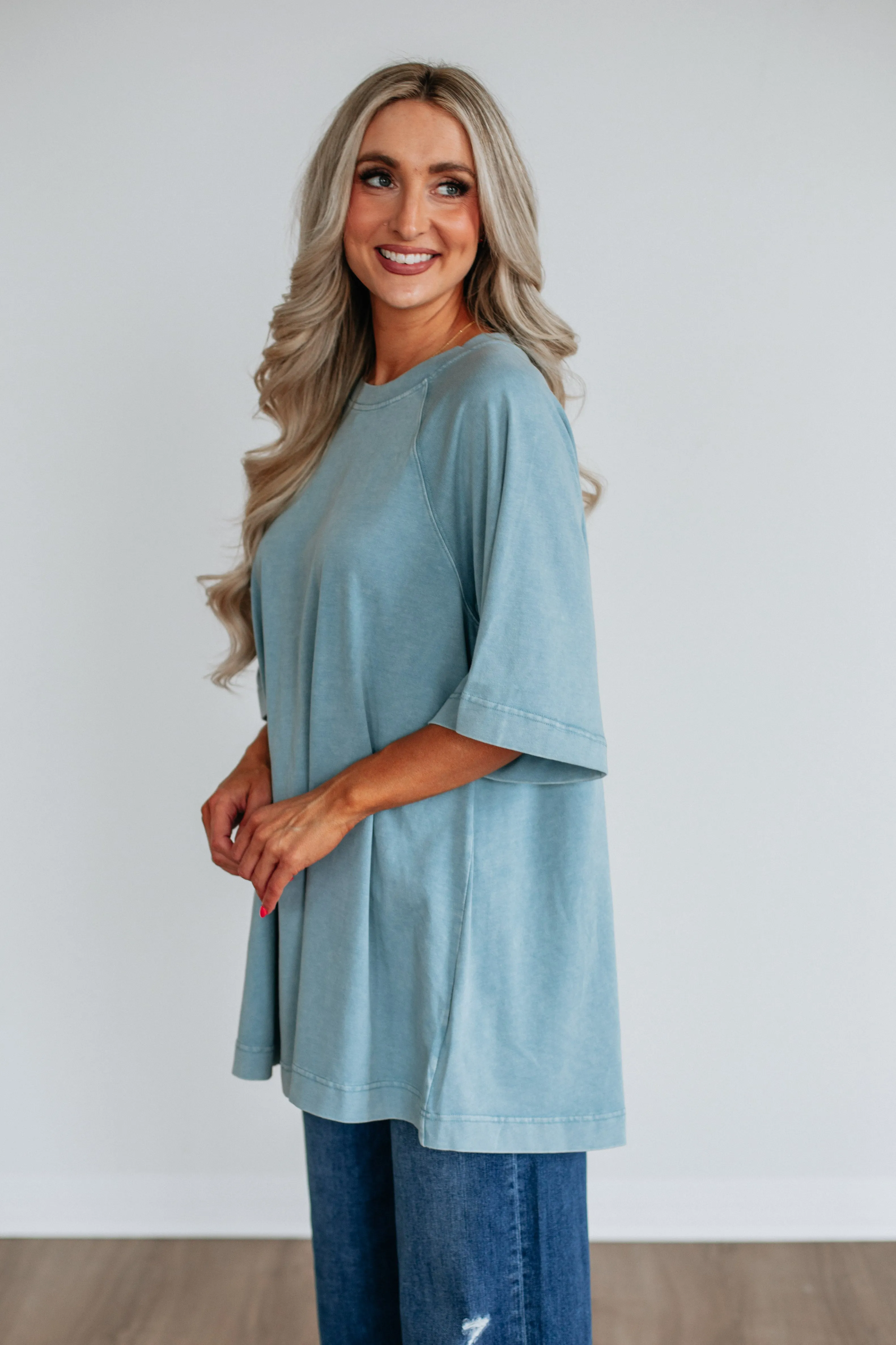 Skylen Oversized Tee - Dusty Coast LayeringFriendly Cotton Blend