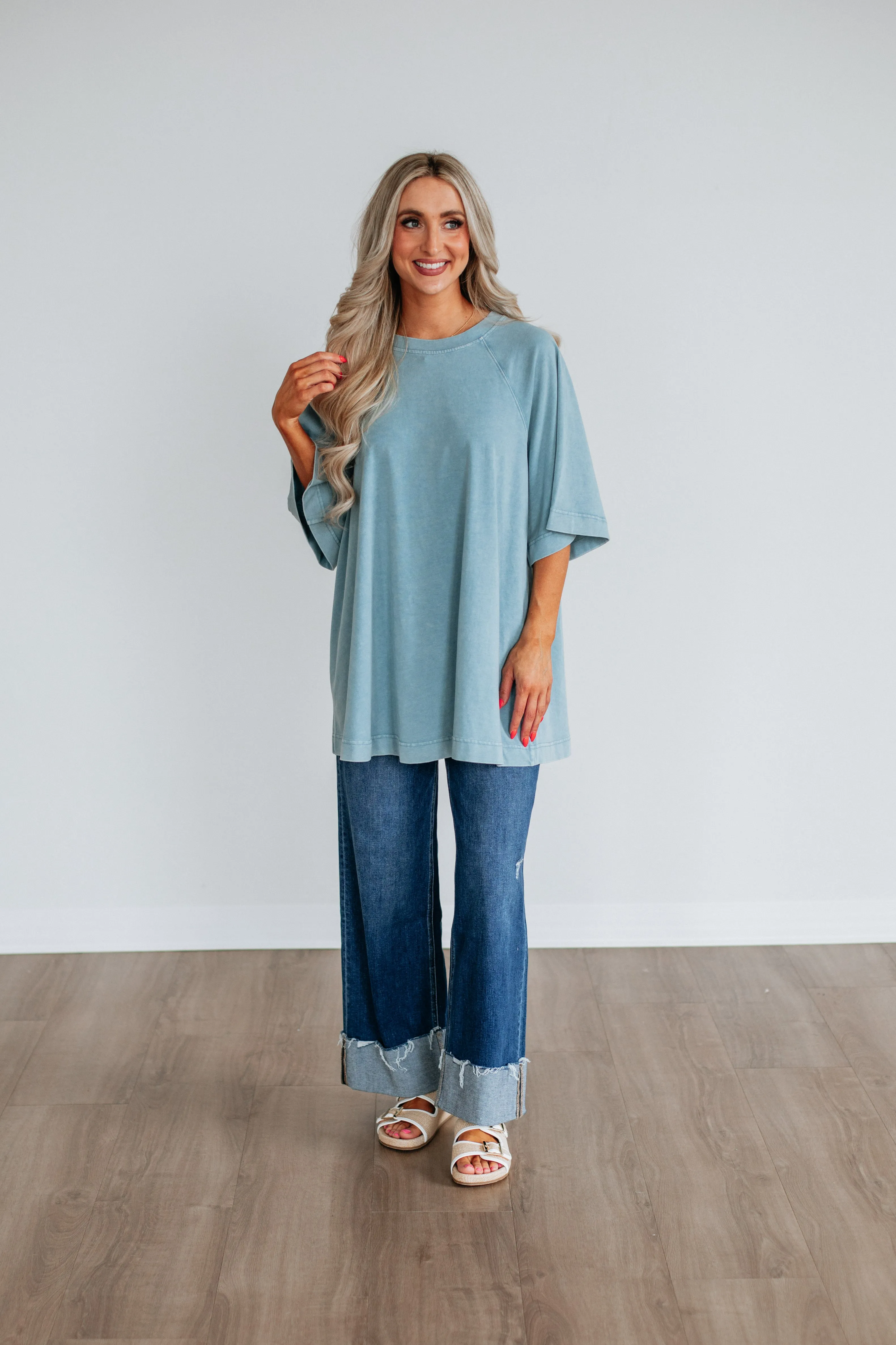 FadeResistantPrint Skylen Oversized Tee - Dusty Coast