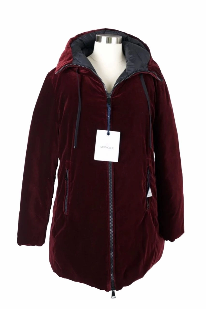 Velour Down Filled Parka Durable Outer Layer Weatherproof Zippers
