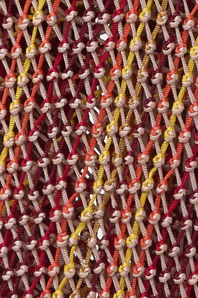 Side Slit Lycos Fringe Macrame Maxi Skirt in Multi Silk