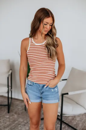 Reliable Kayce Striped Tank - Terracotta Mix