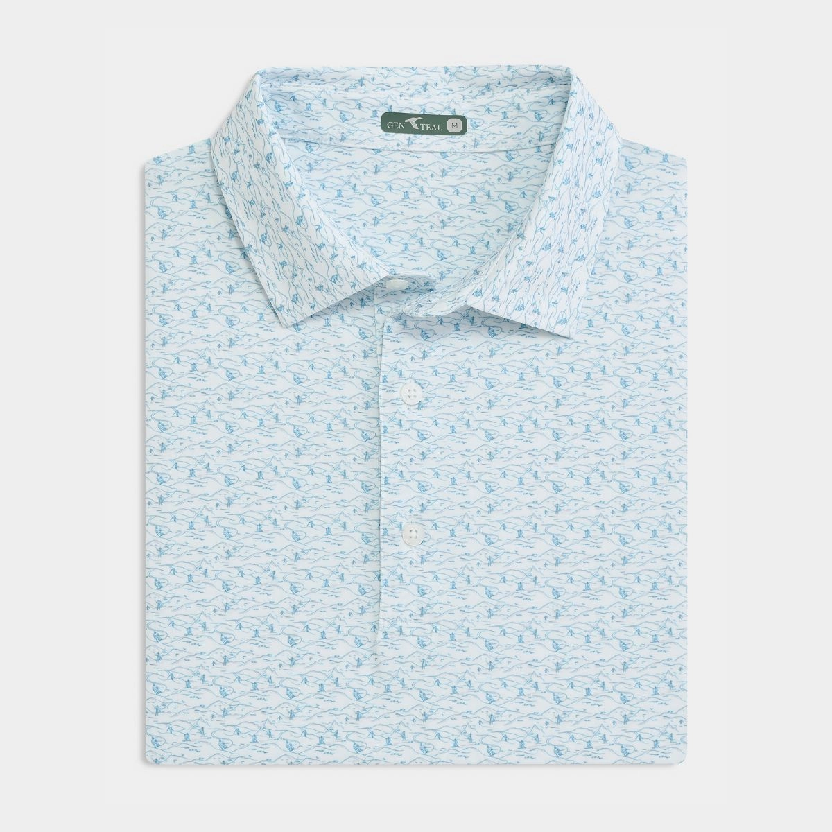 Comfortable Layering Classic Design Downhill Delight Printed Performance Polo