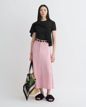 Cintia - Slip Satin Midi Skirt - Pink Fashion Energy