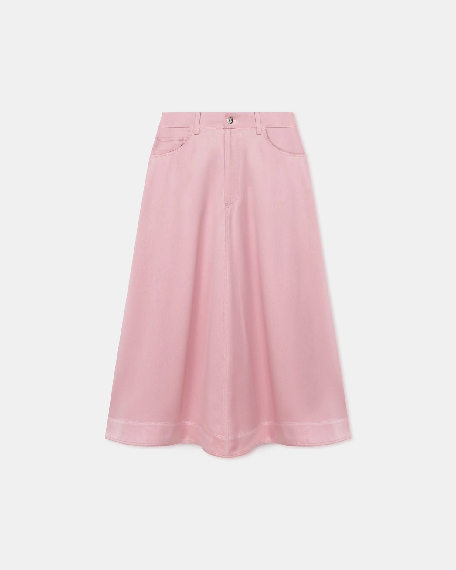 Budget Friendly Contemporary Design Cintia - Slip Satin Midi Skirt - Pink