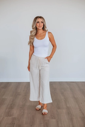 Comfort Cushioning Durable Fabric Nyssa Linen Pants