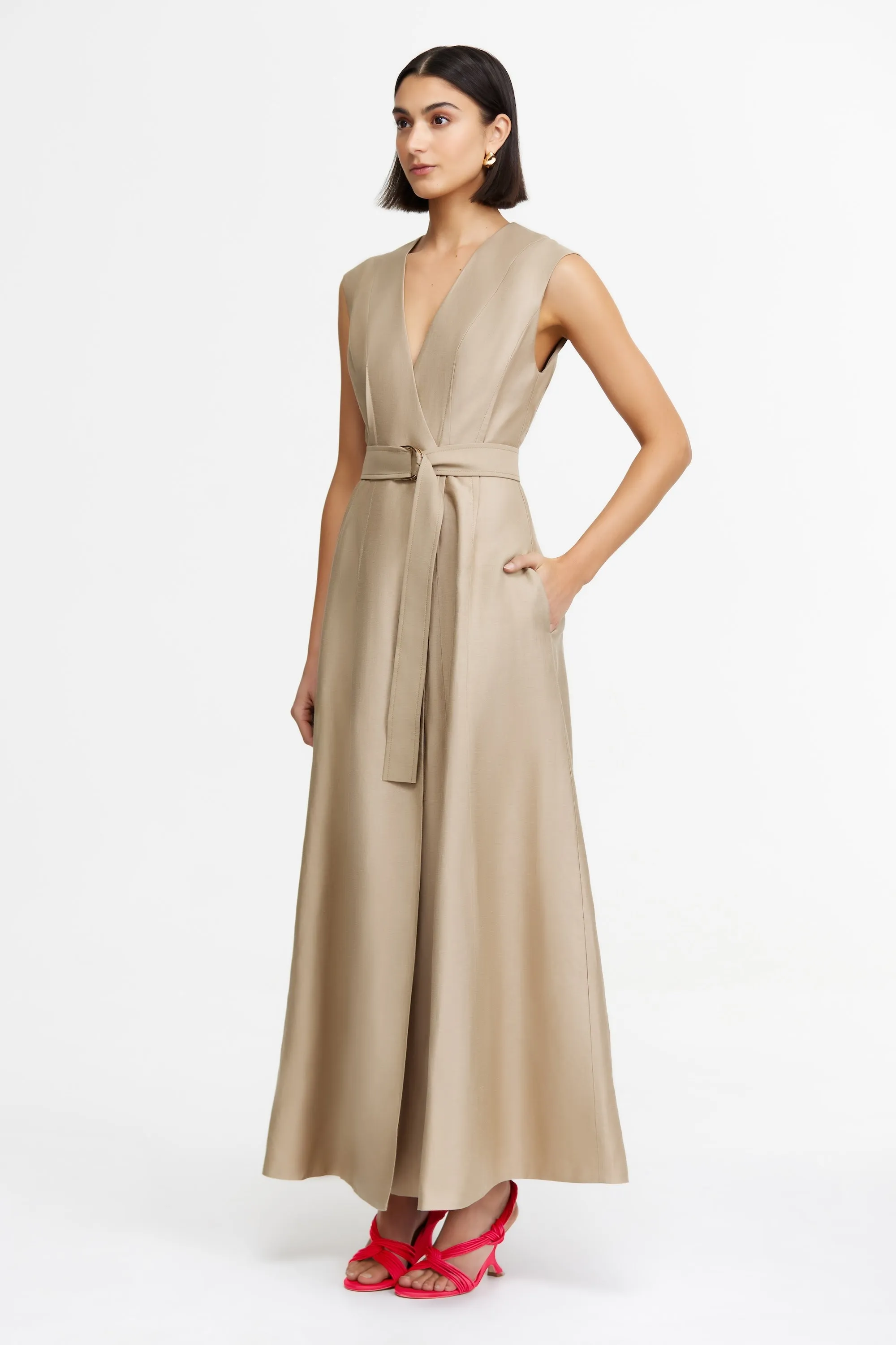 HEPWORTH MAXI DRESS Silky Silhouette Collared