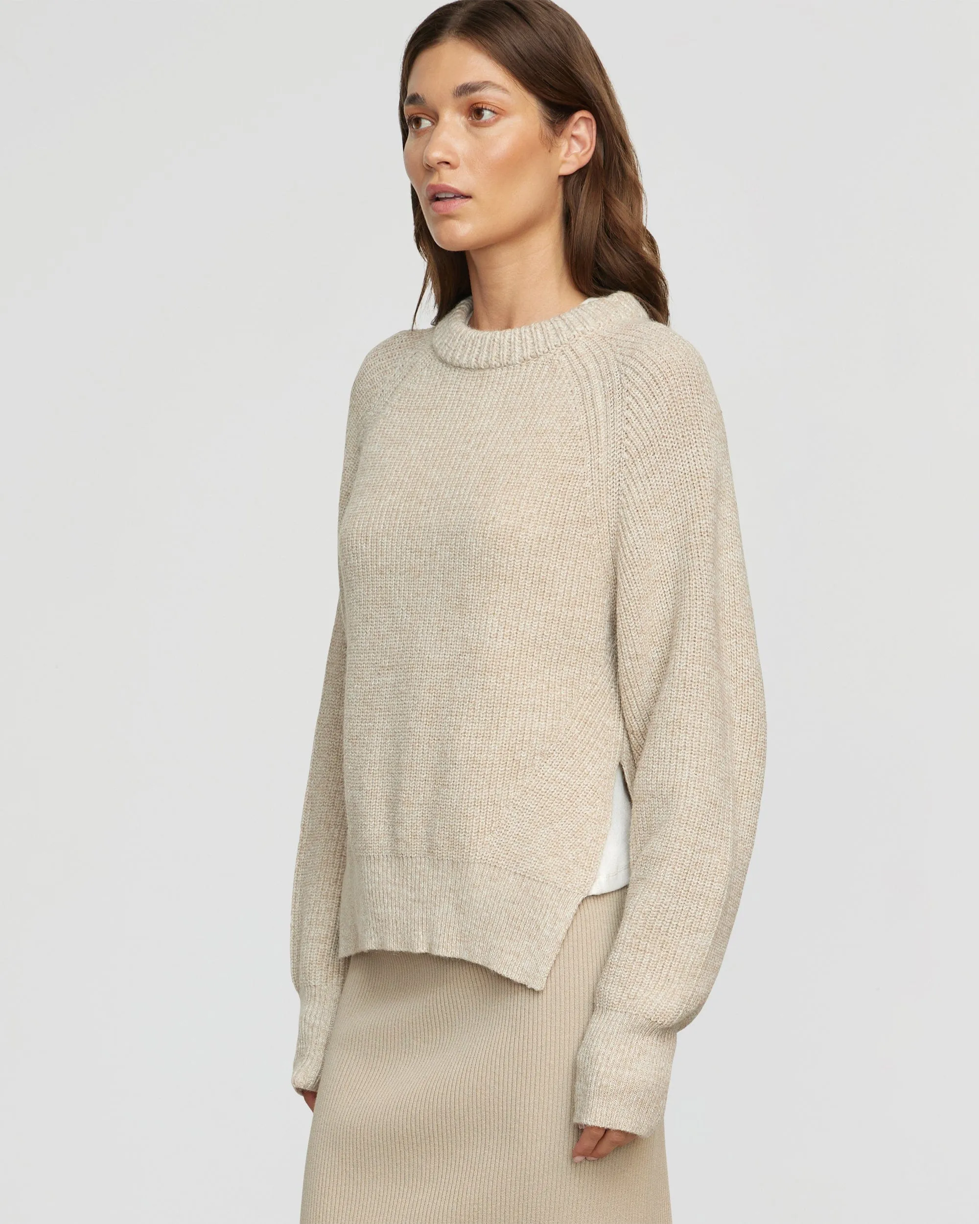 Roya Marled Boyfriend Sweater Comfort Fit Design Relaxed Neckline
