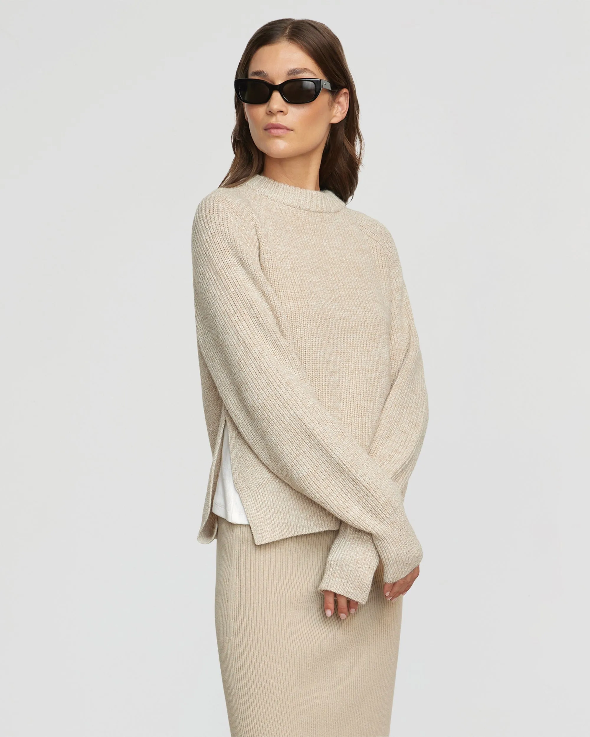 Roya Marled Boyfriend Sweater Cozy Vibe Soft and Cozy Knit