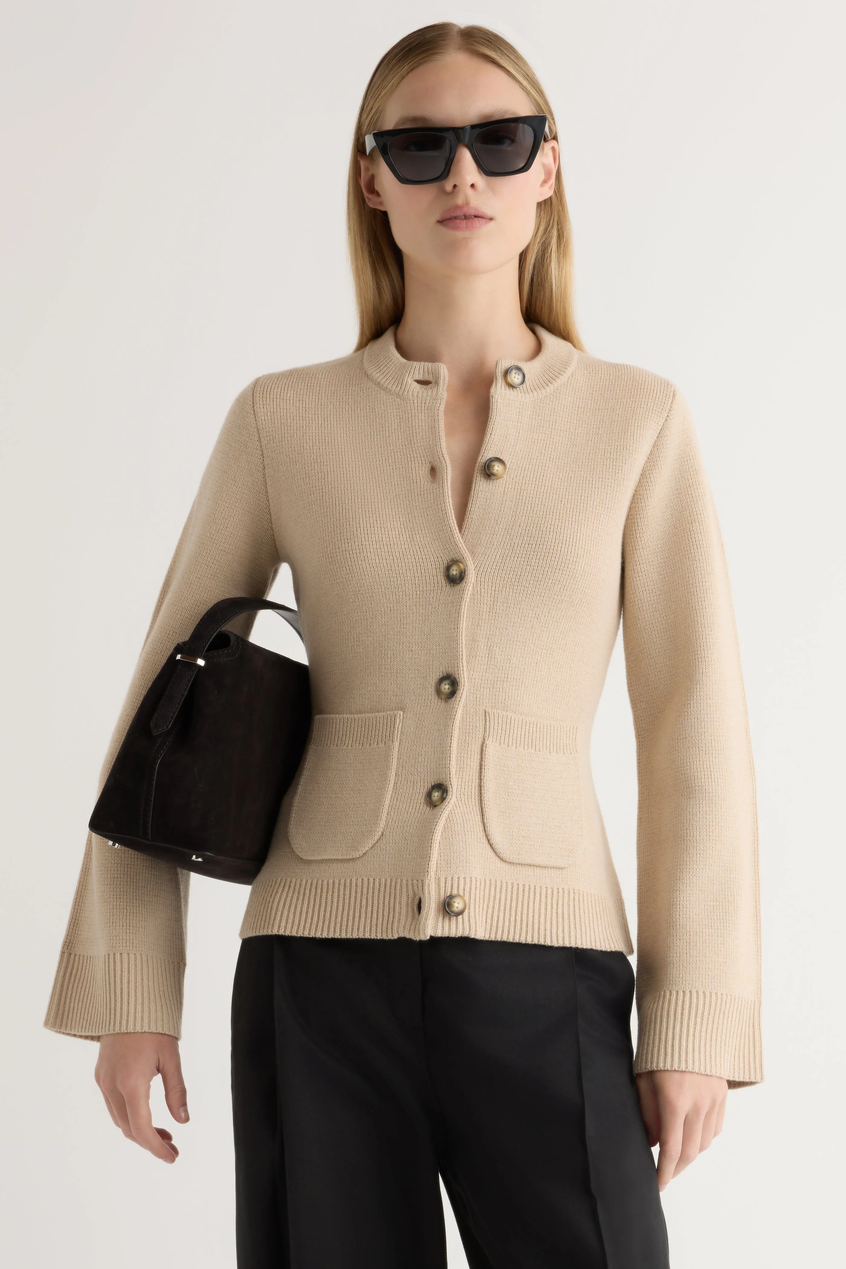 Eames Organic Cotton-Wool Cardigan Eco Certified Fabrications Minimal Bulk