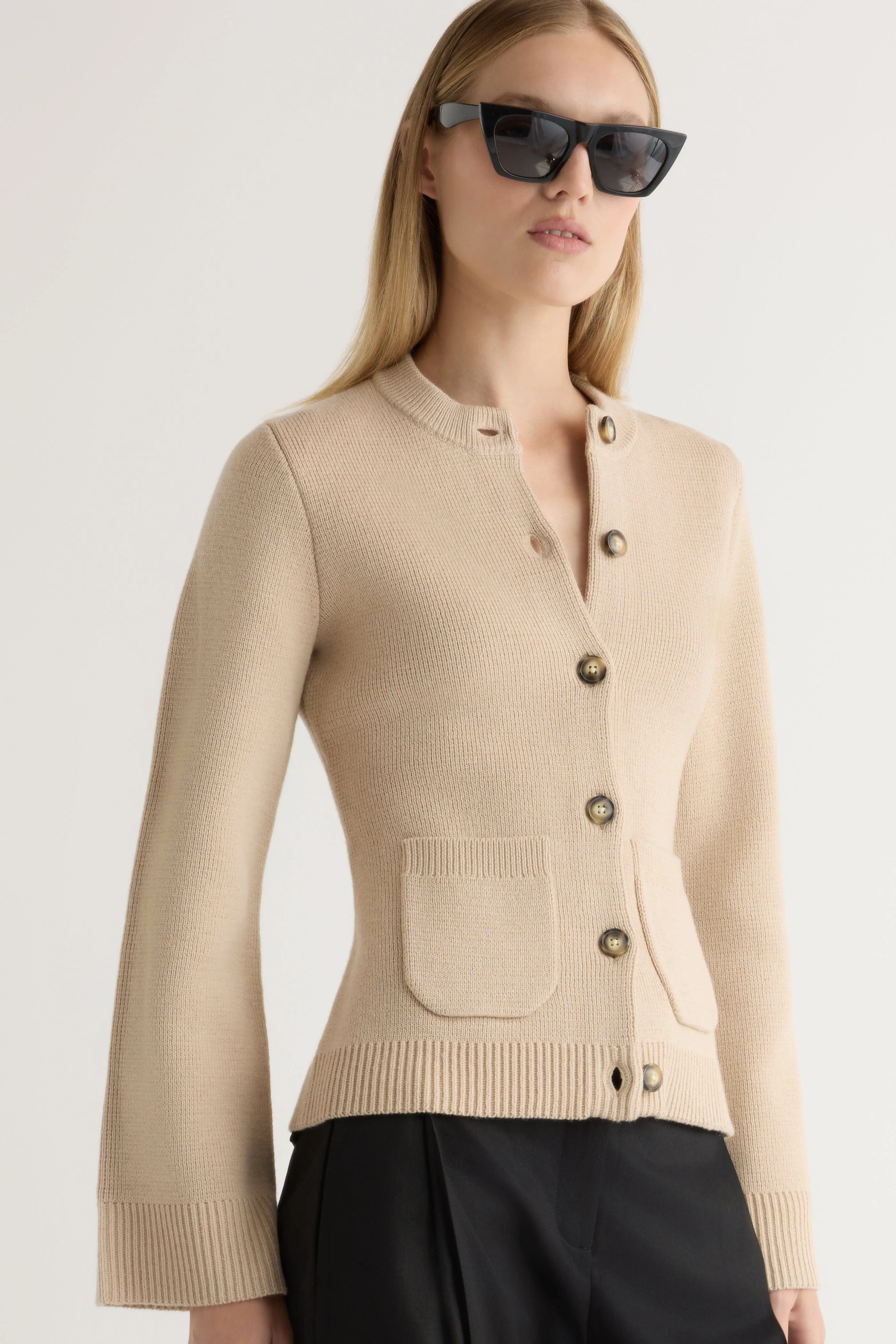 Eames Organic Cotton-Wool Cardigan Effortless Comfort Wear