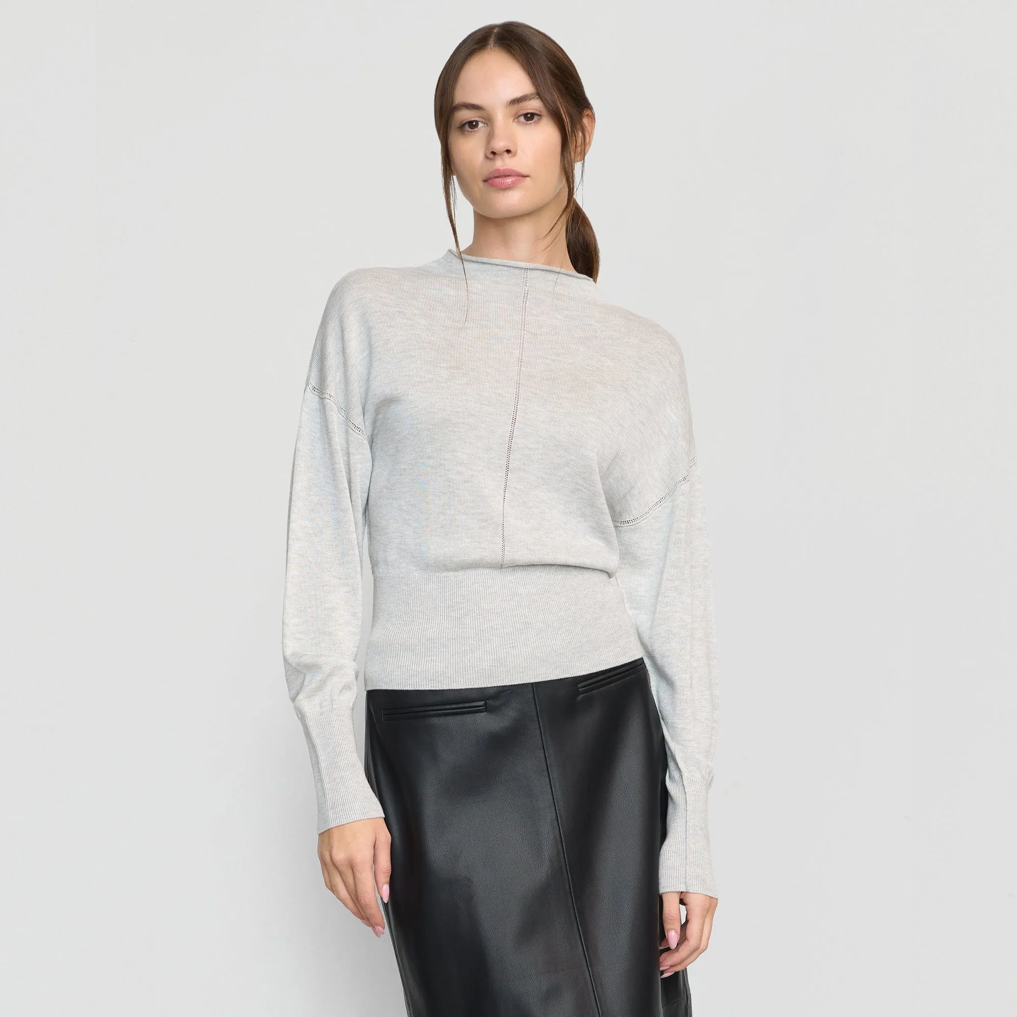 Jillian Pointelle Tencel-Wool Sweater Recycled Material Blend Winter Style