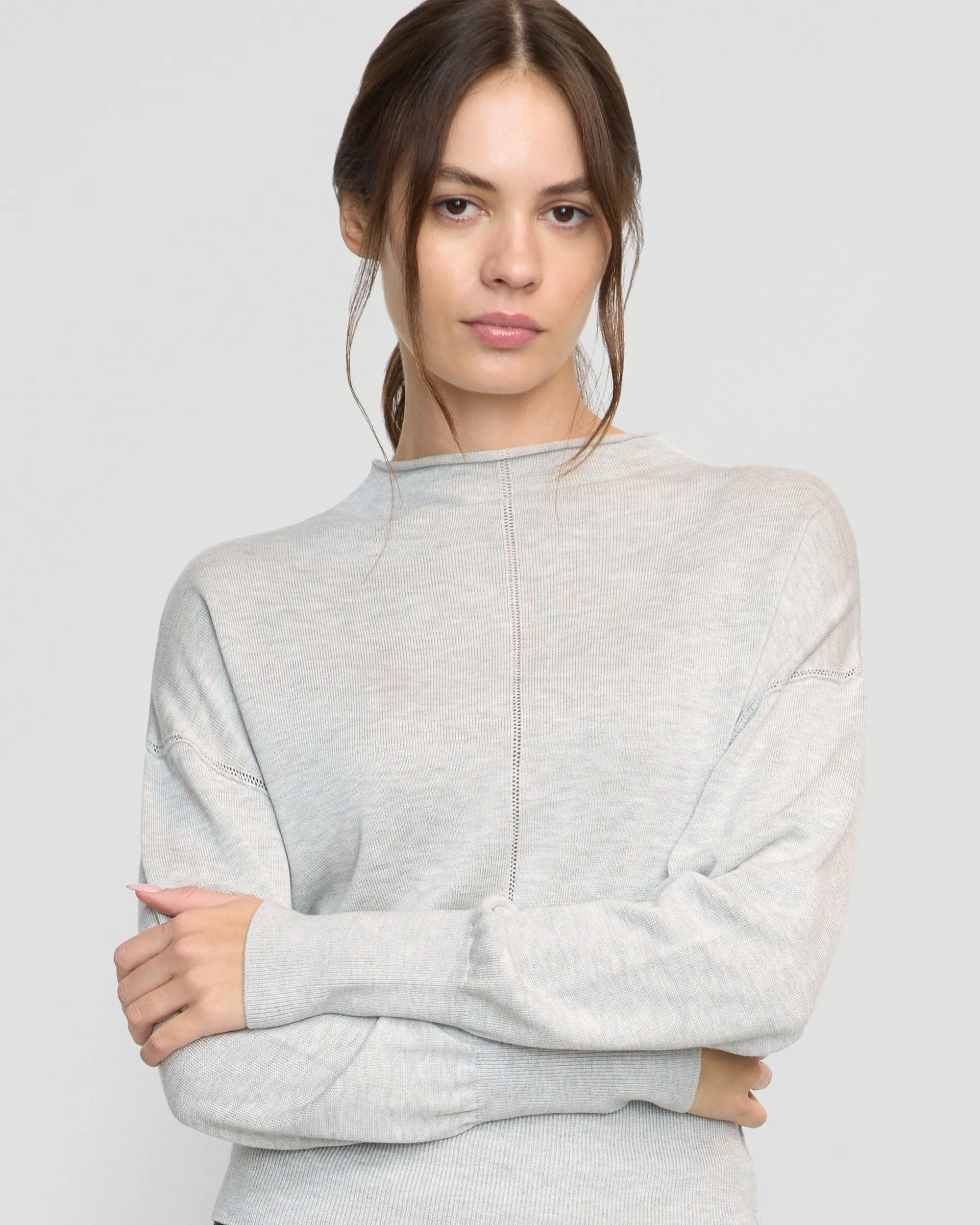 Performance Fit Wear Jillian Pointelle Tencel-Wool Sweater