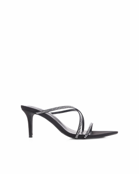 EFFY - BLACK SATIN-DIAMANTE Buckle Up Comfort Fit