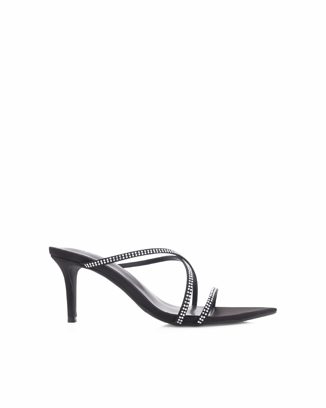 EFFY - BLACK SATIN-DIAMANTE Buckle Up Comfort Fit