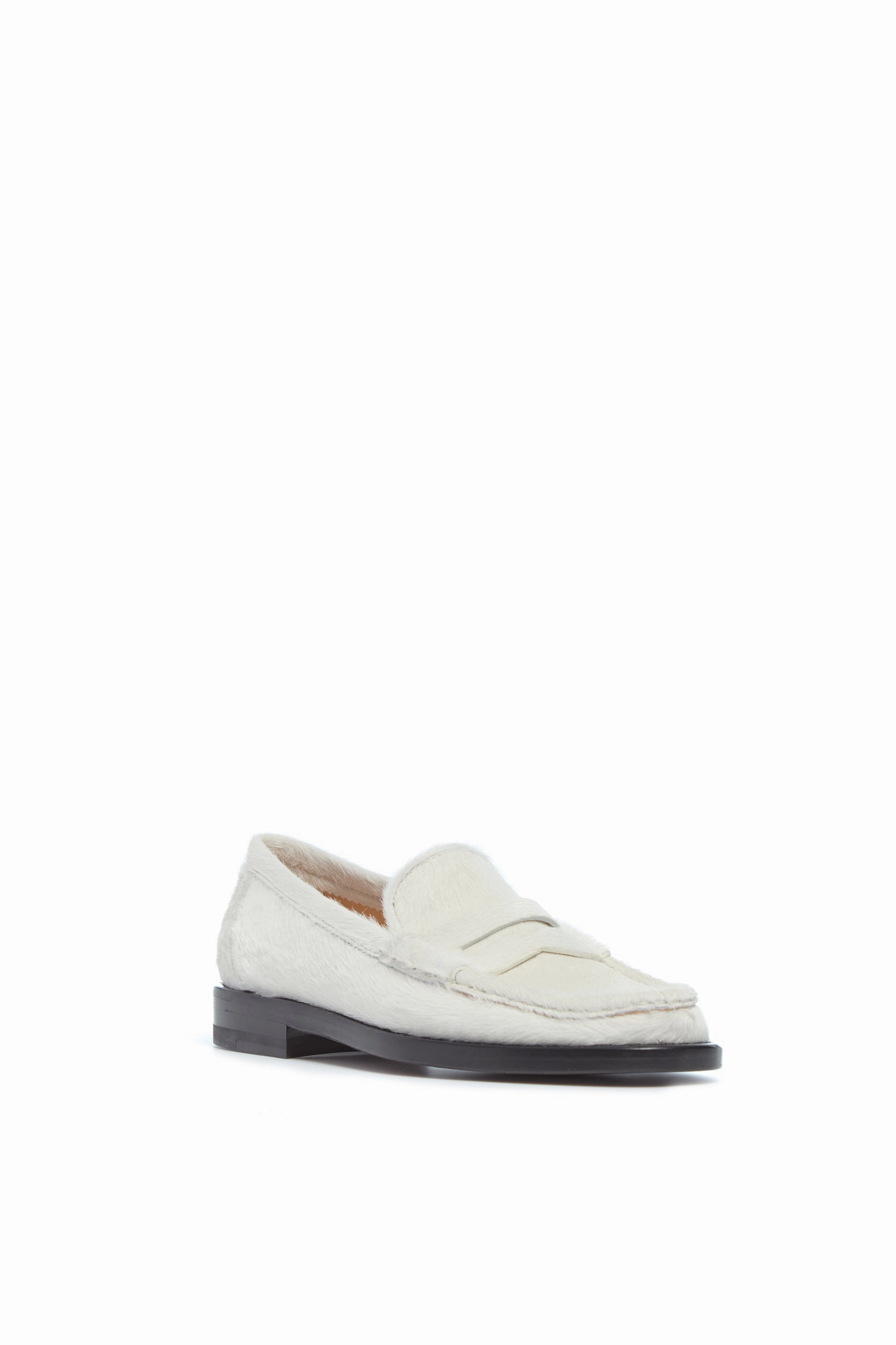 Pierre Loafer in Ivory Pony Hair Trendy Sole