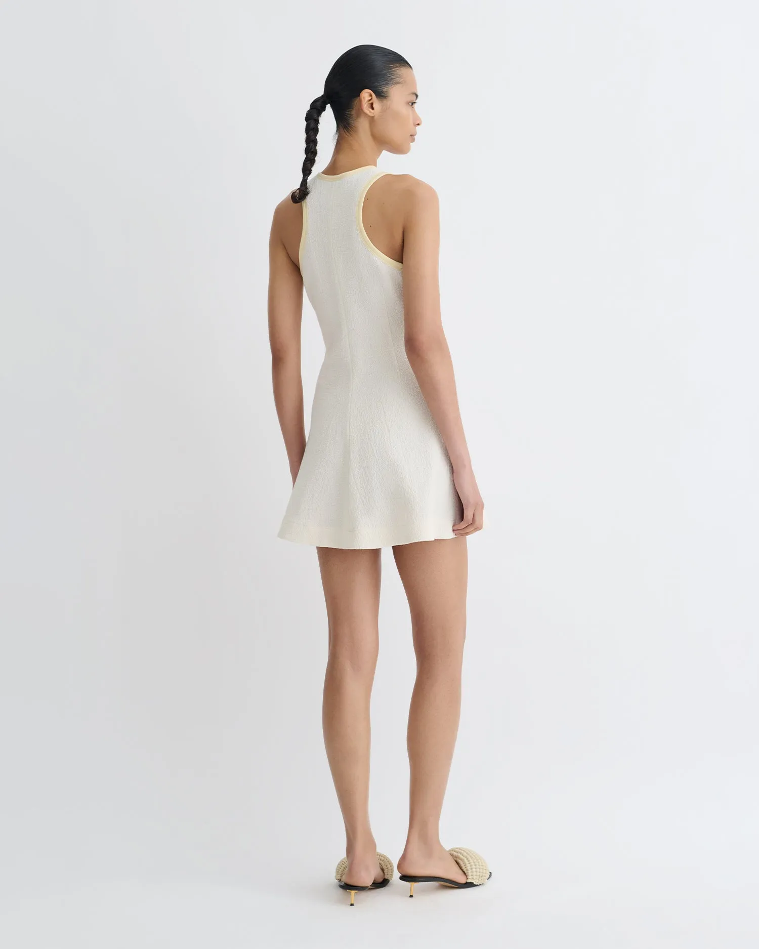 Sporty-Look Soph - Crepe Melange Mini Dress - Creme