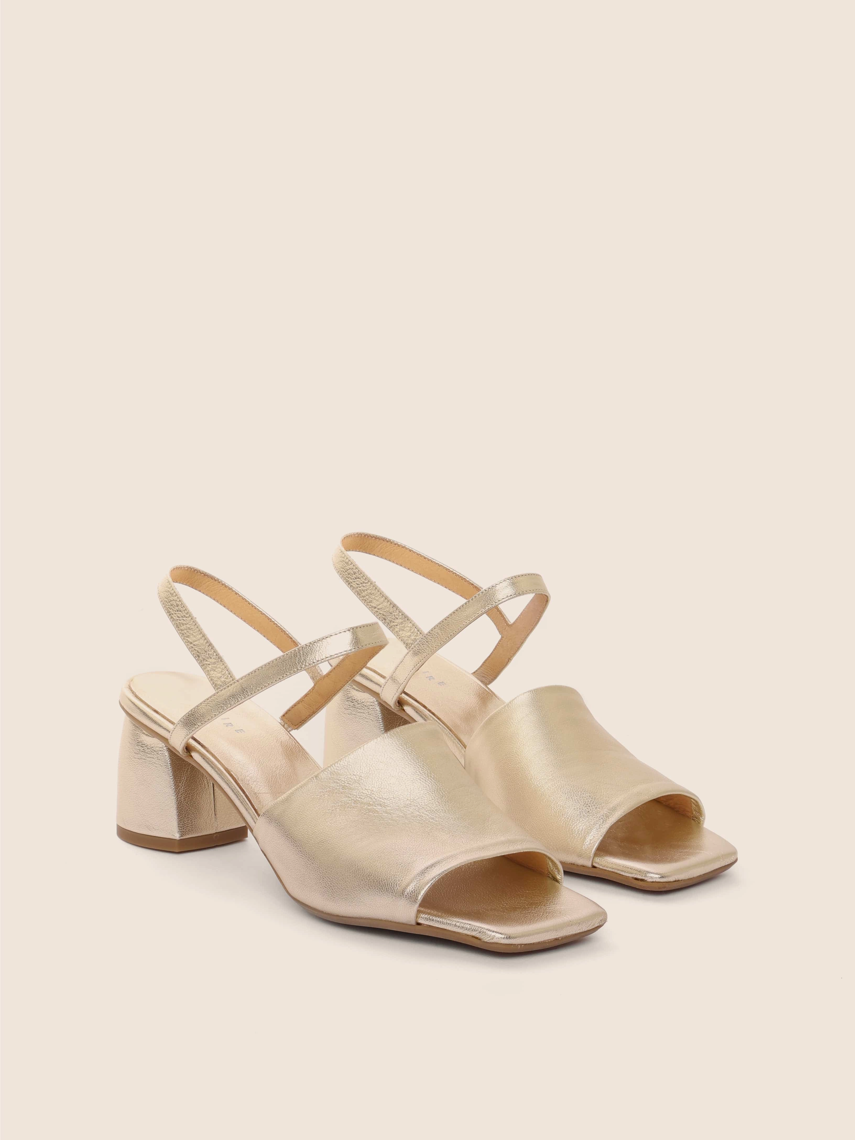 Oliva Gold Heel Comfy Sandals Timeless Design