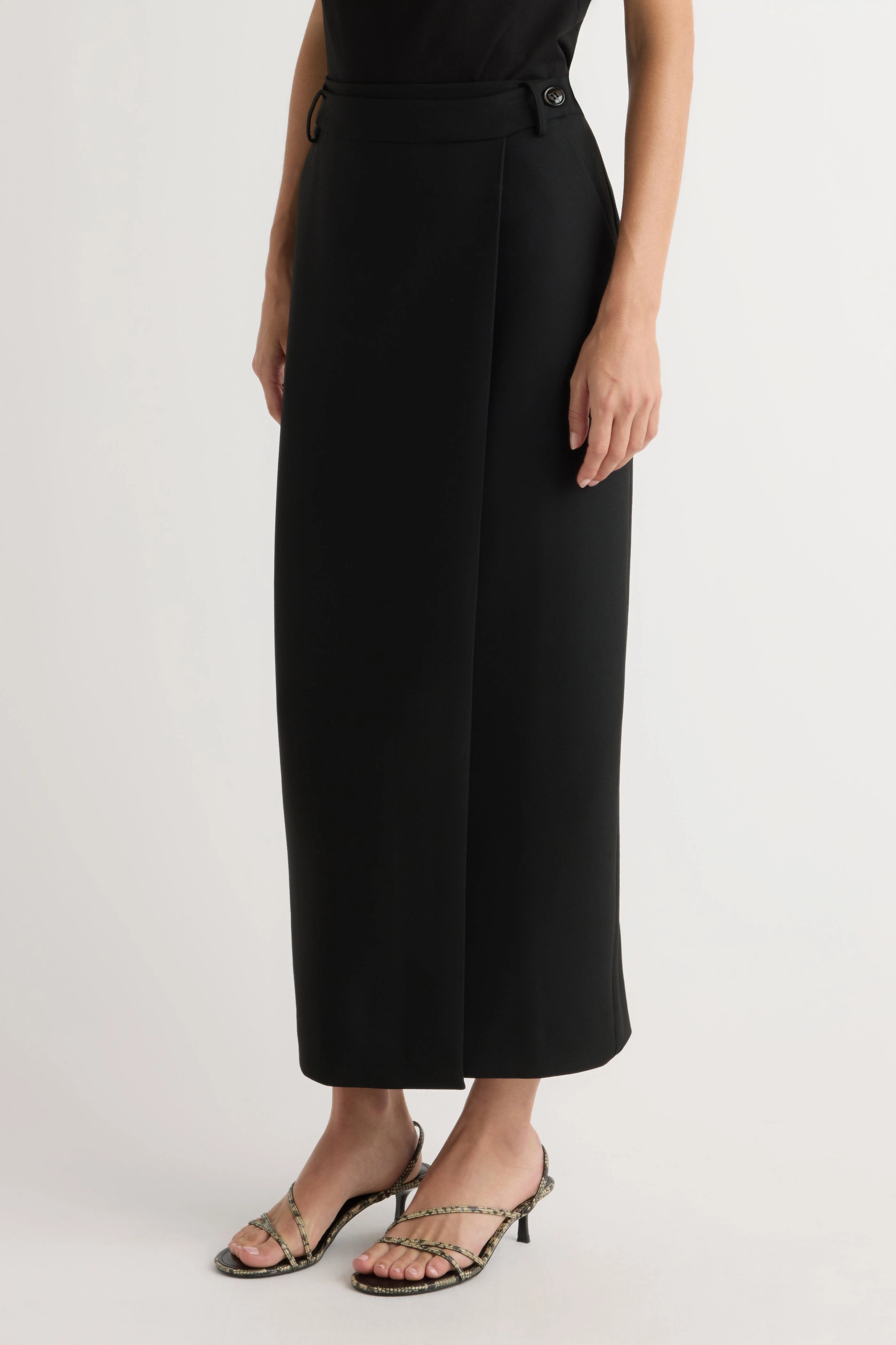 Spencer Suiting Wrap Maxi Skirt Corduroy texture Soft Lines