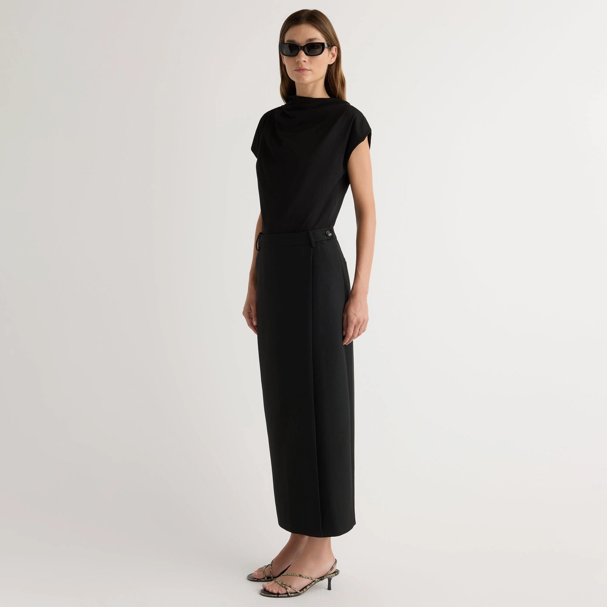 Style Fusion Ombre effect Spencer Suiting Wrap Maxi Skirt