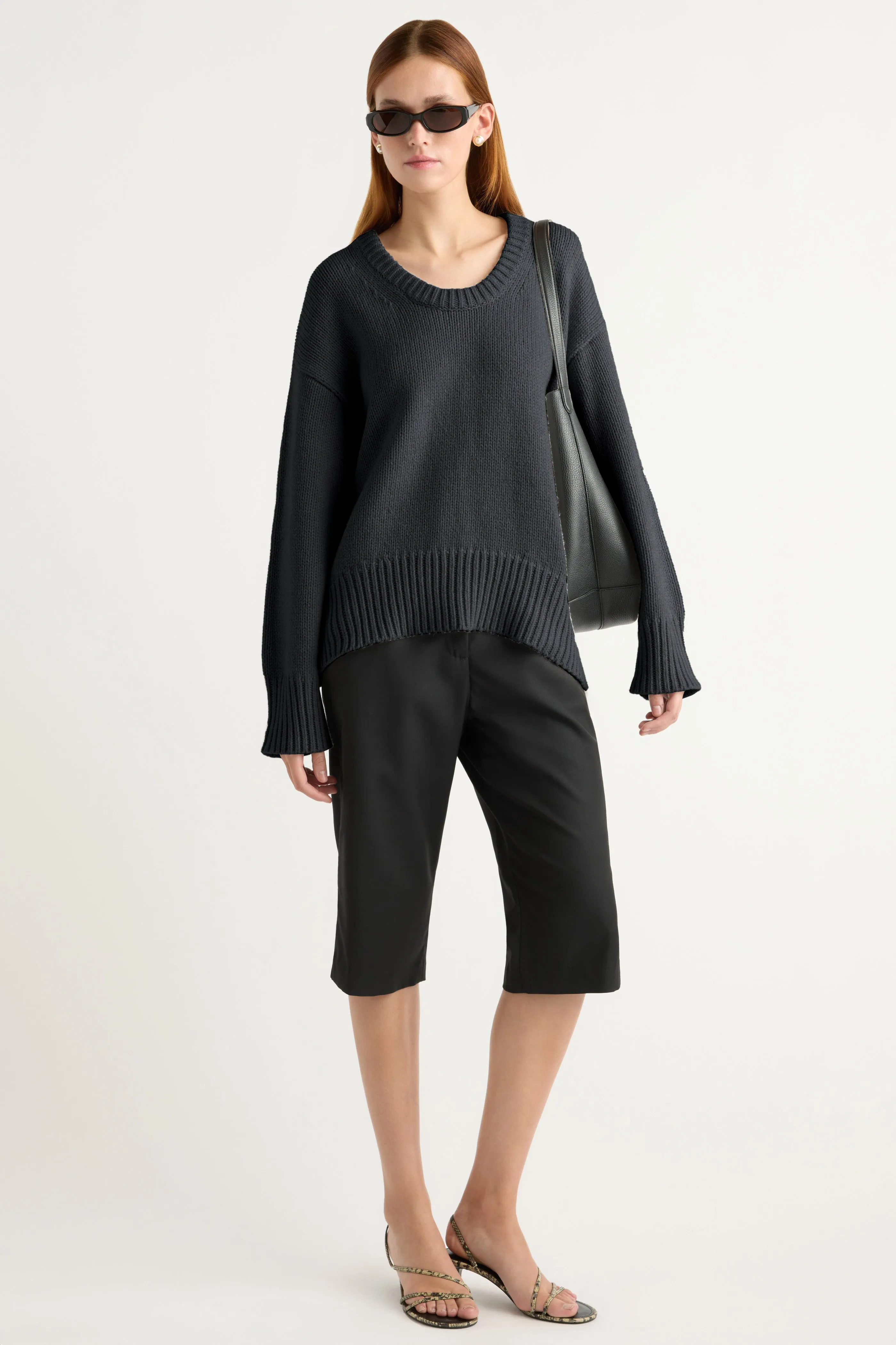 Archie Deep U-Neck Sweater Light Stretch Wear Casual Layers