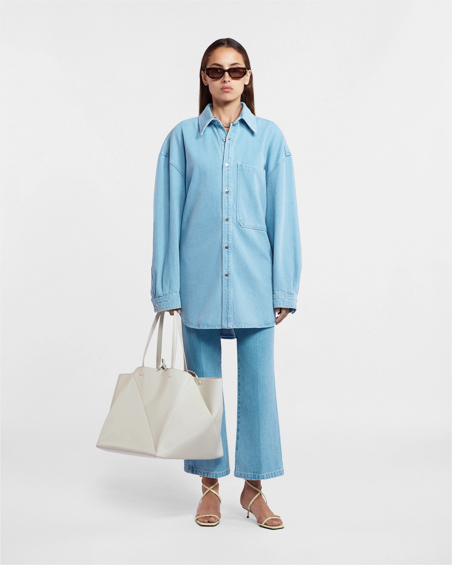 Aarna - Denim Shirt - Eco Light Wash Flexible Movement holiday season