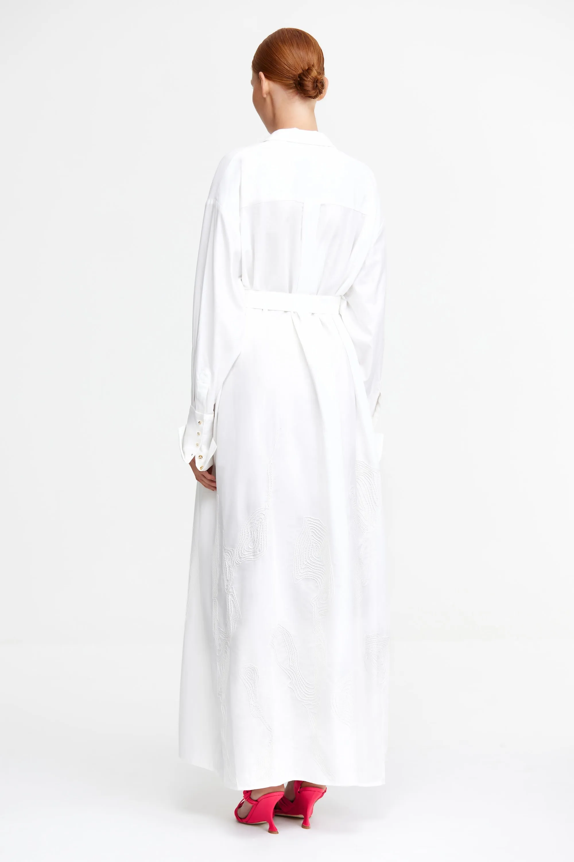 Mixed Fabric PRIVETT MIDI DRESS