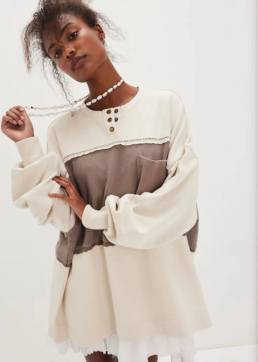 Comfortable Look Perfect Knitwear Strawberry Sweatshirt - Summer Sand Combo