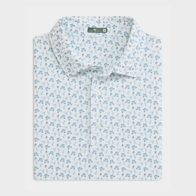 Perfect Comfort Stream to Green Printed Performance Polo