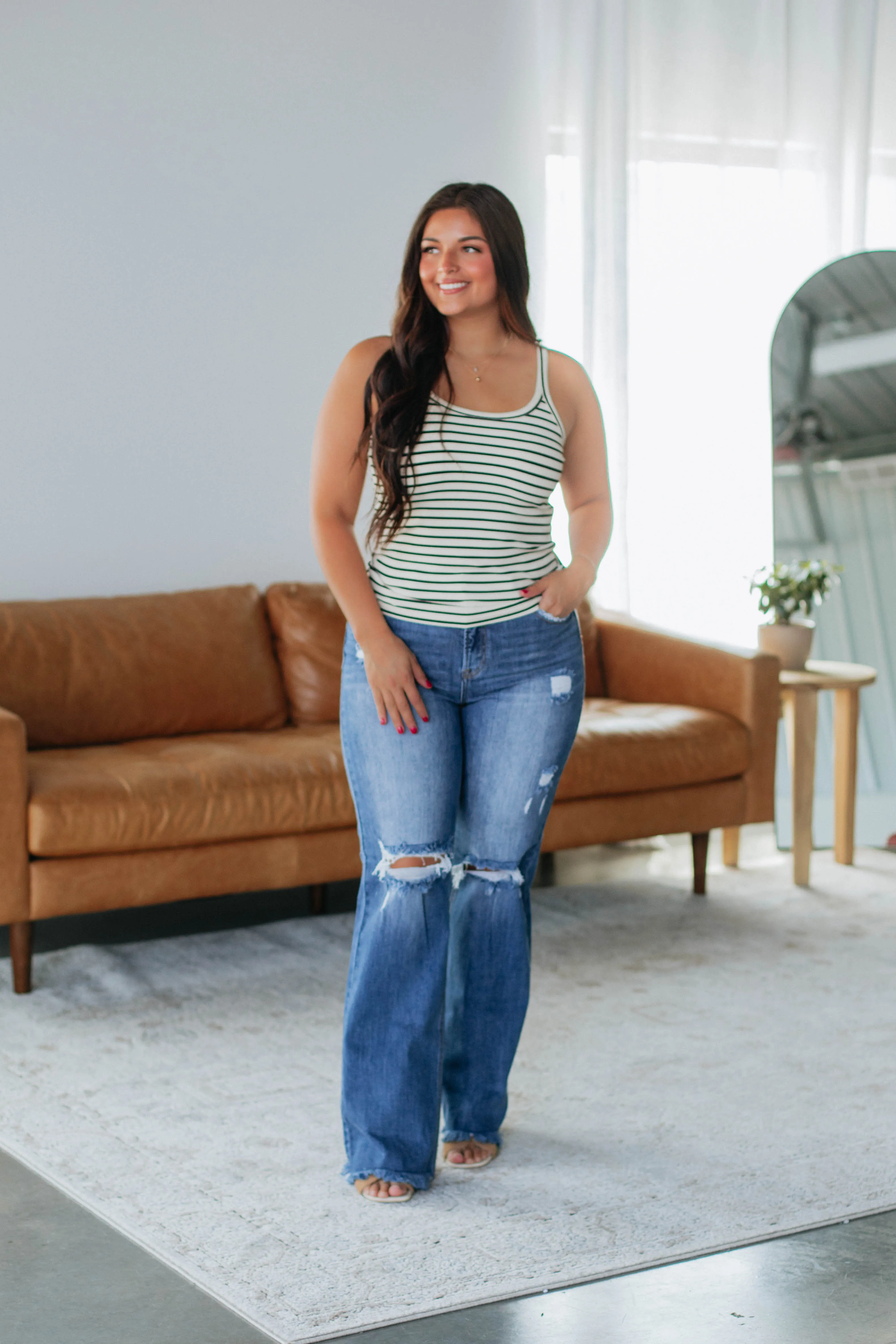 Charmaine Striped Tank Vibration - reducing Adjustable Interior