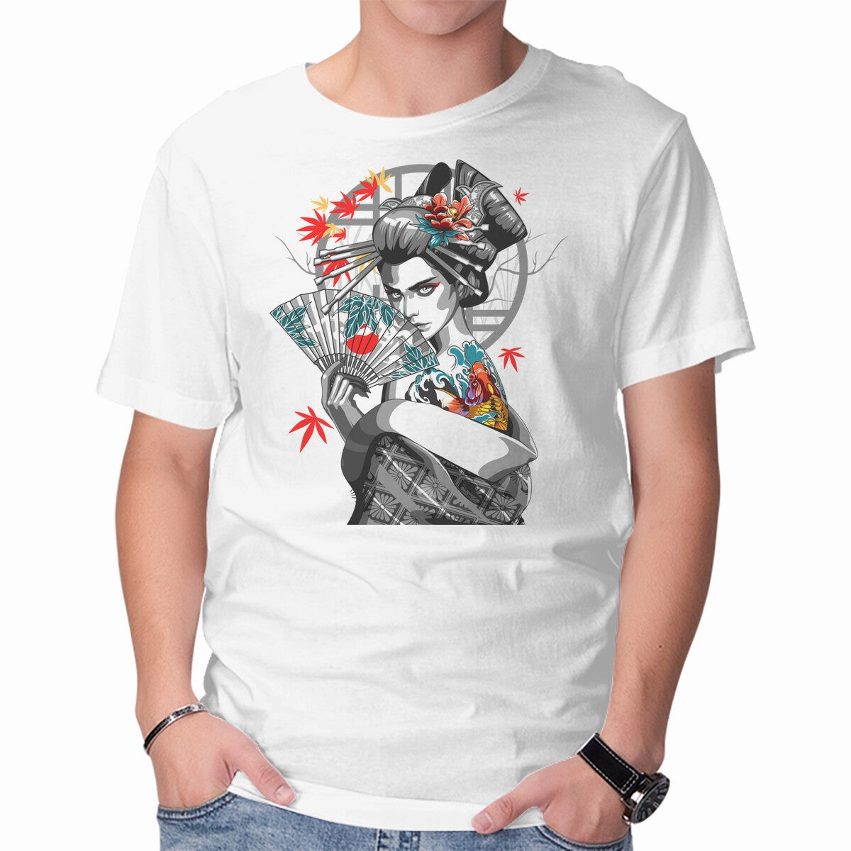 Chic Outfit Abrasion Resistant Fabric Irezumi II Geisha