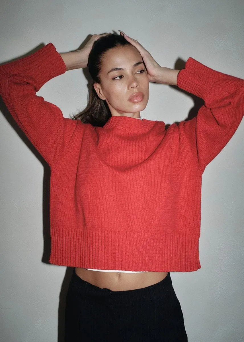 Lightweight Style Winter Must-Have Wear The Asher Sweater - Cherry Red