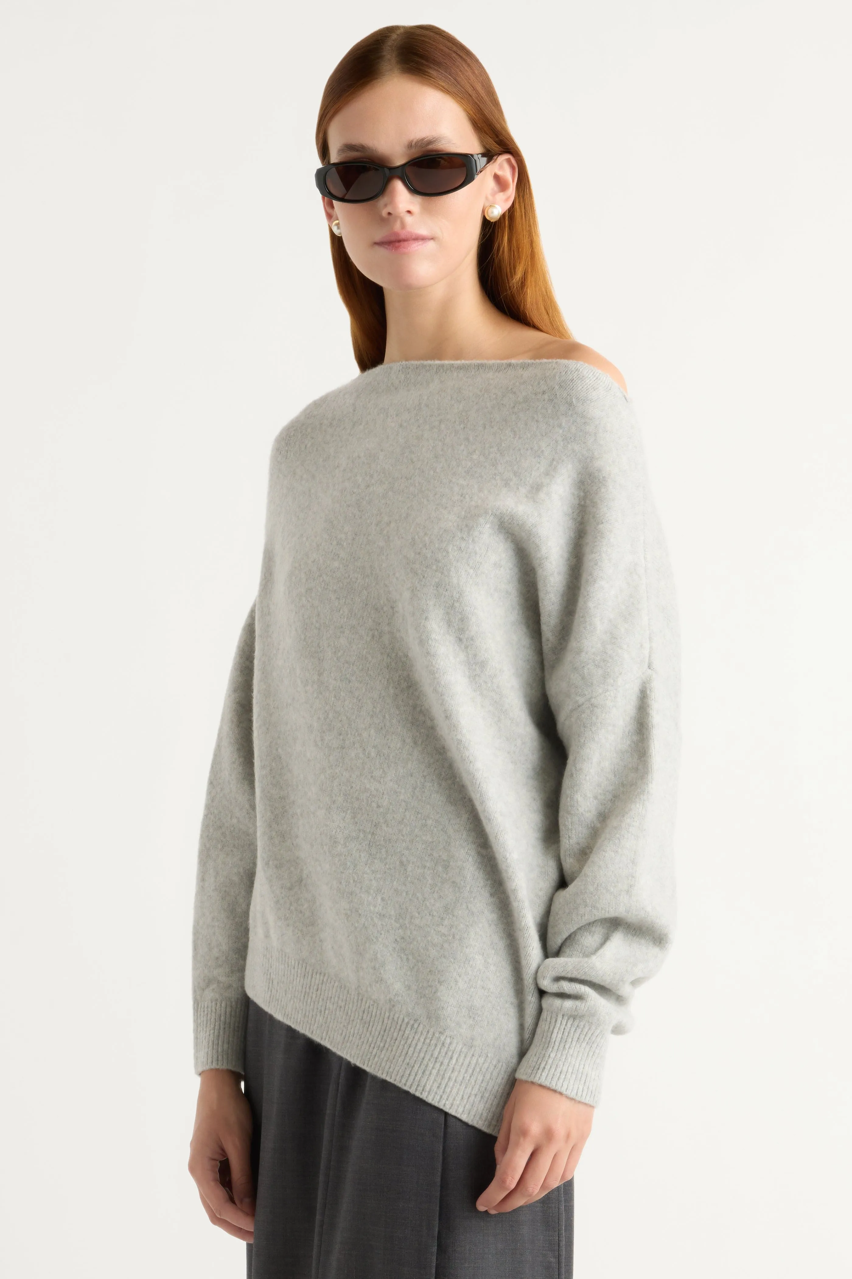 Comfy Knit Layer Iris Off-Shoulder Sweater