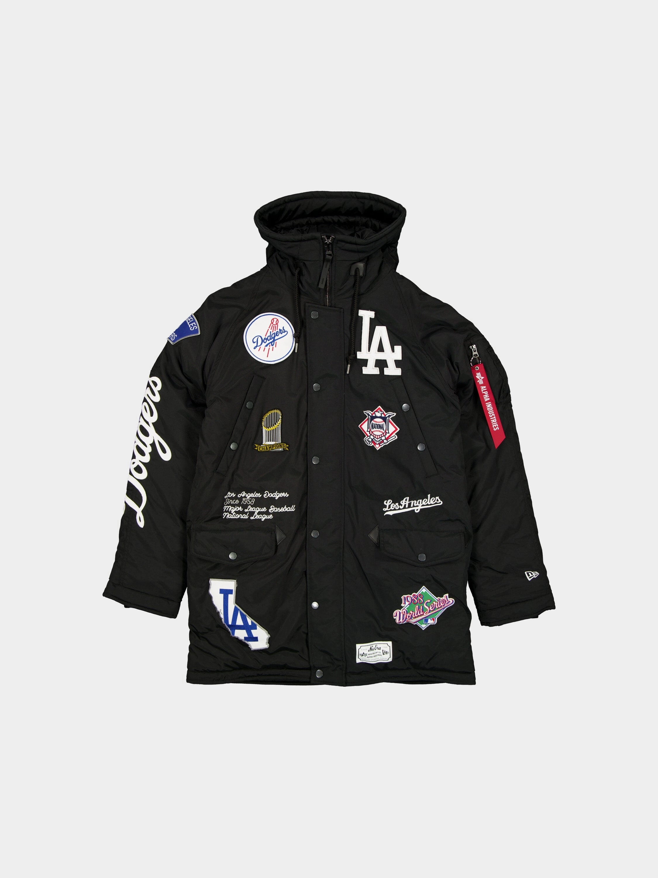 Double layer fabric ReinforcedElasticHem LOS ANGELES DODGERS X ALPHA X NEW ERA N-3B PARKA