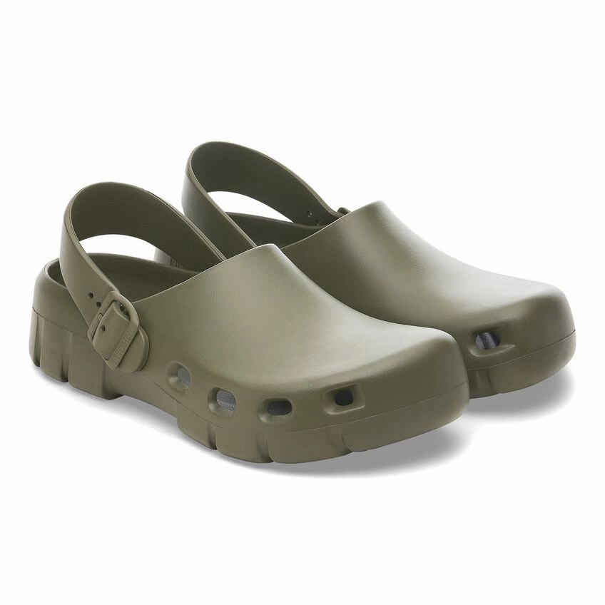 Birki-Flow in Khaki from Birkenstock Open Finish City Ready