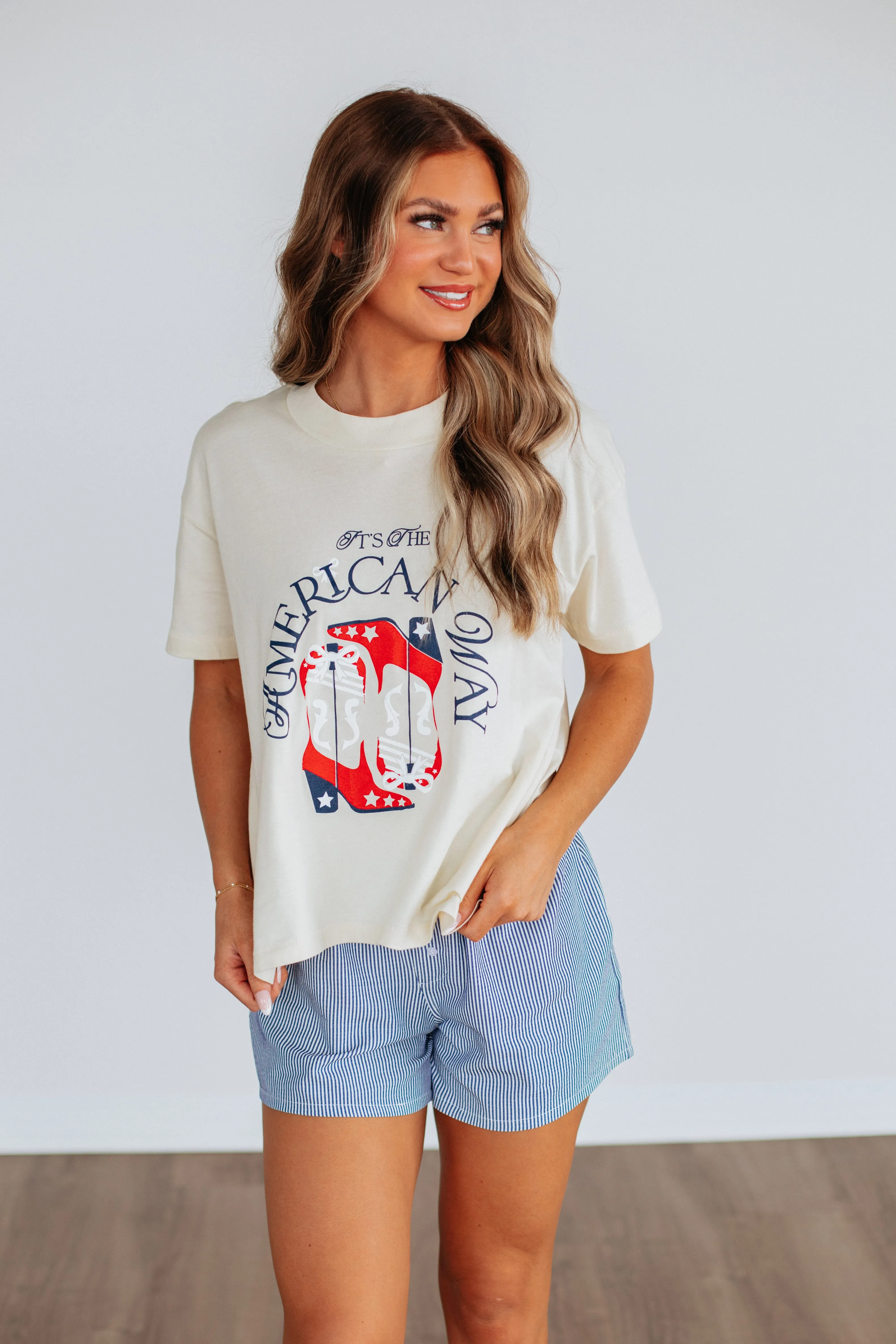 It's The American Way Tee Longline Hemline