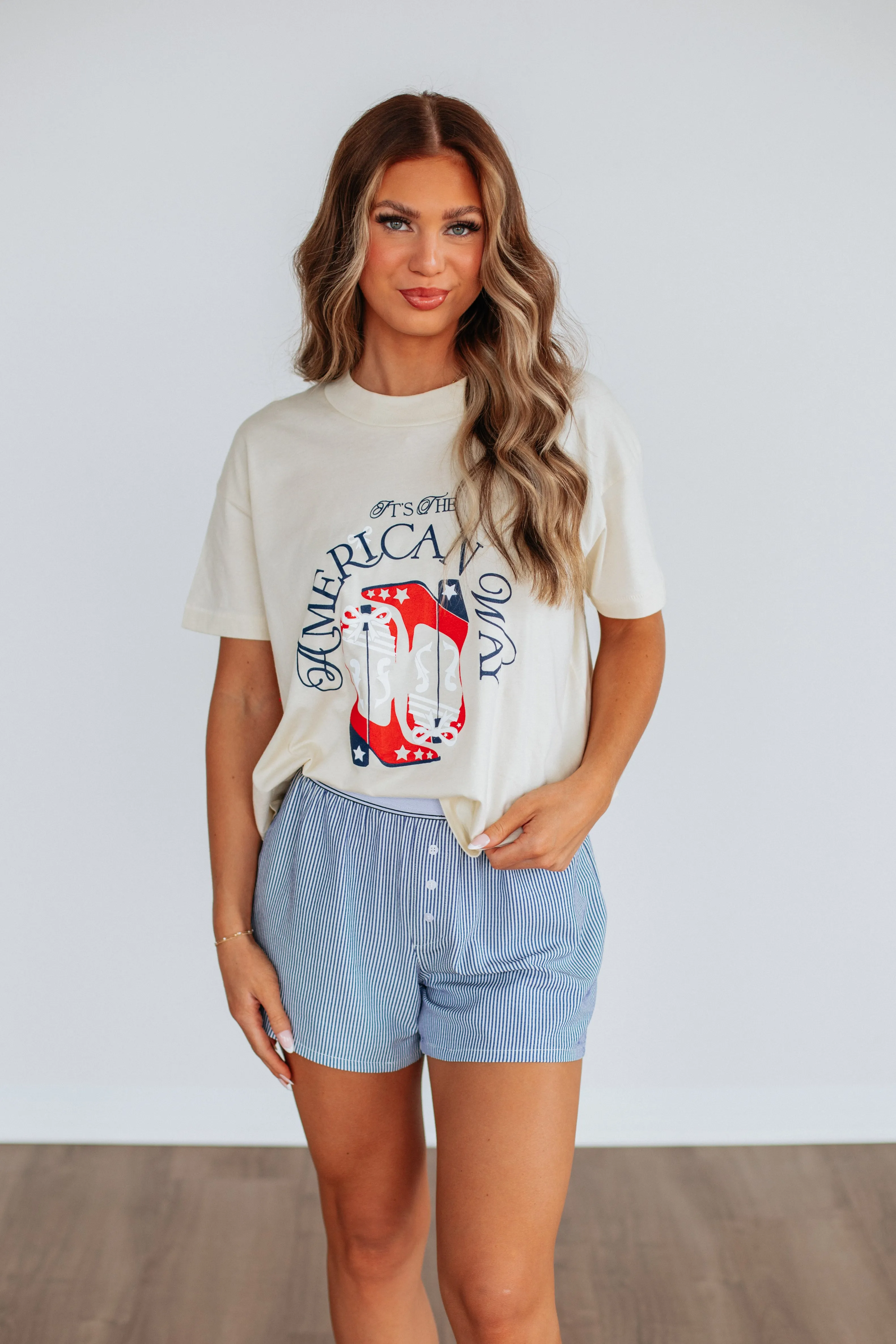 It's The American Way Tee Natural Fiber Blend Fun and Playful
