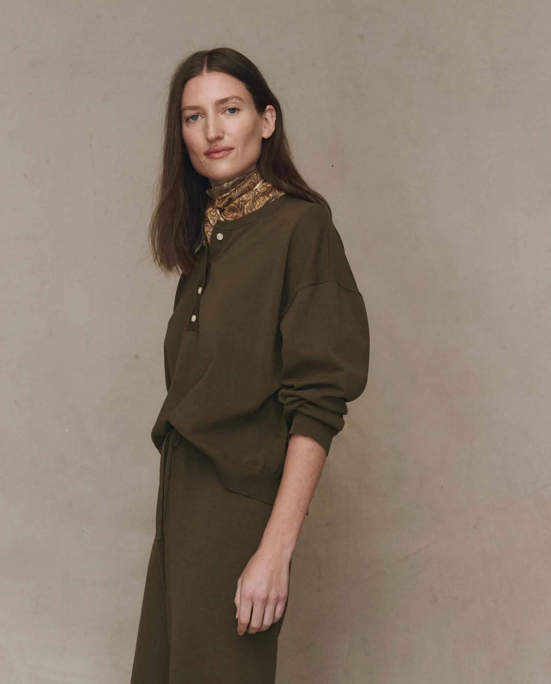 hypoallergenic The Henley Sweater. -- Army