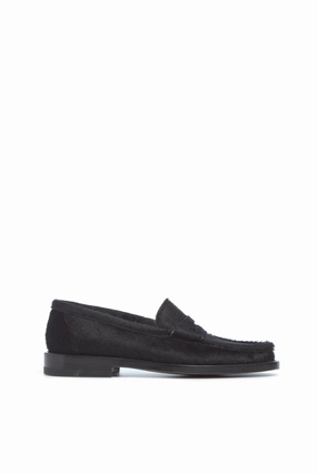 Office-Ready Shoes Pierre Loafer in Black Pony Hair