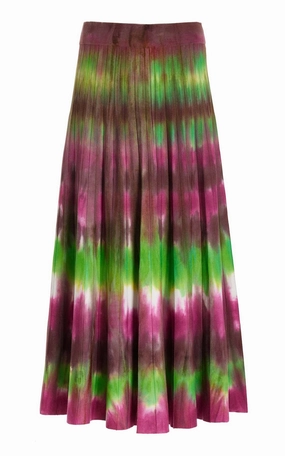 Ella Knit Midi Skirt in Jewel Tie Dye Cashmere Performance Outfit