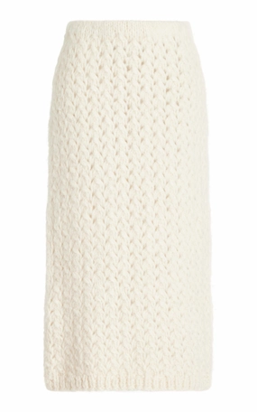 Collin Knit Midi Skirt in Ivory Welfat Cashmere Beach Day Mix Culture