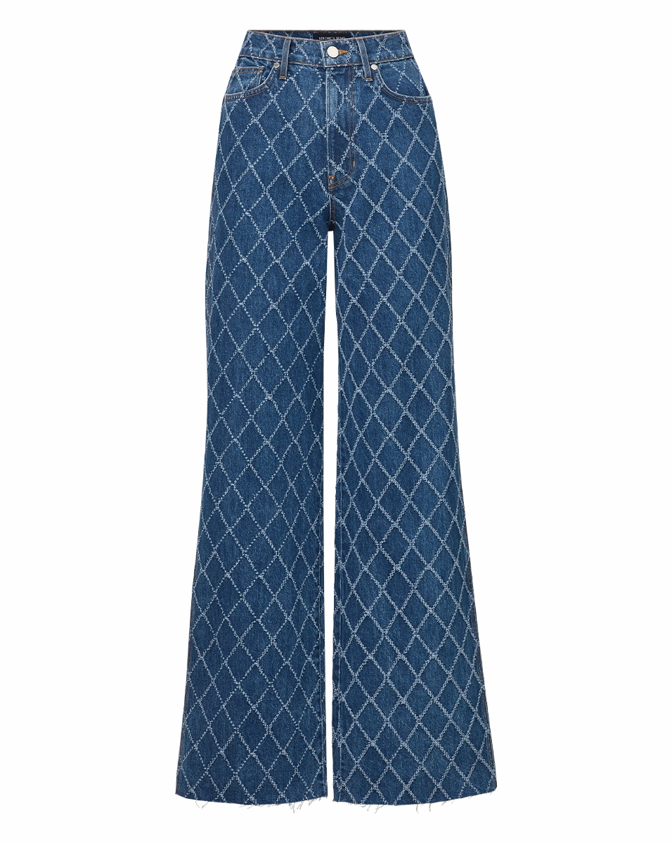Taylor Diamond Printed Wide-Leg Jean Picnic Style Creative Look Minimalist Style Always Needed