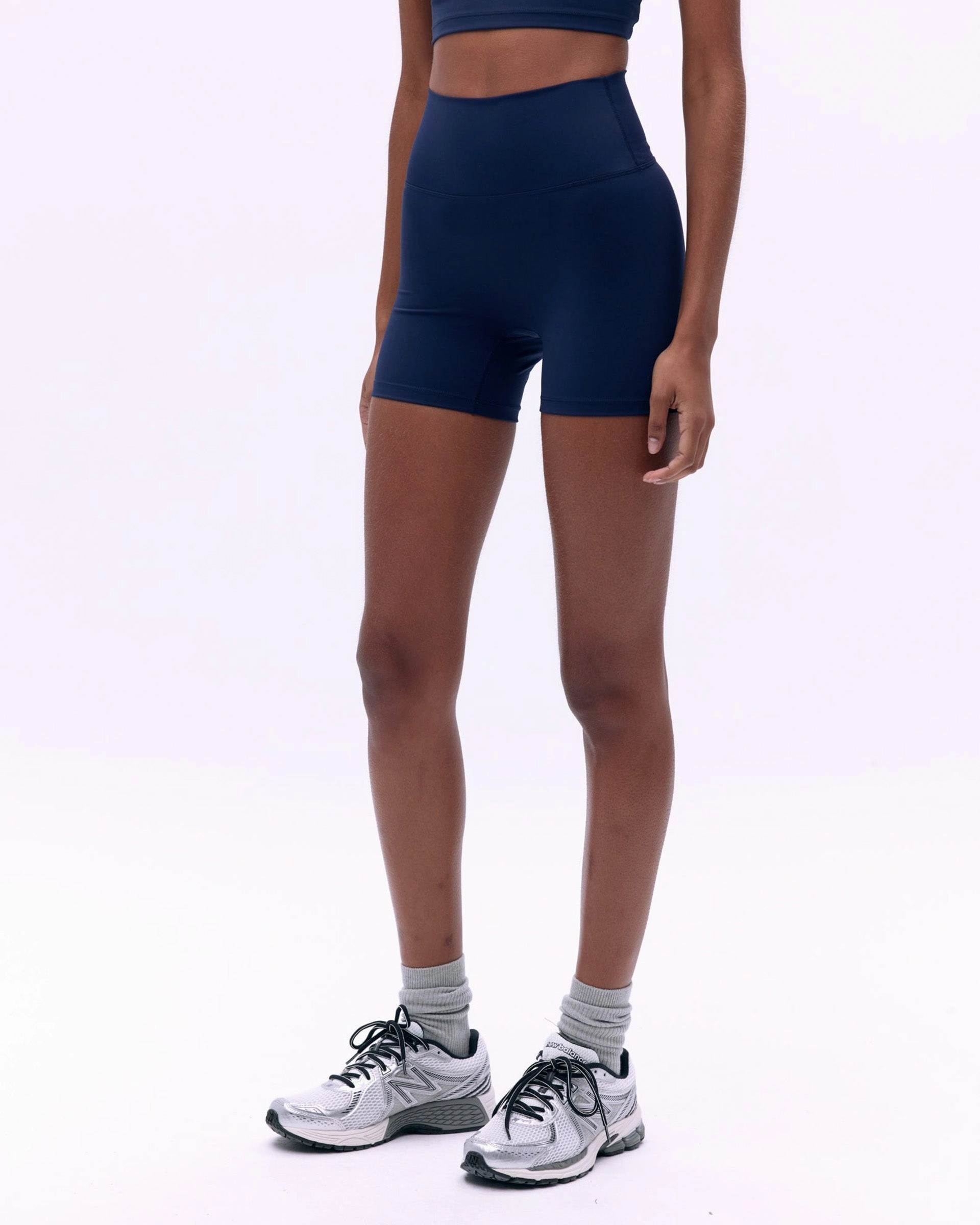 Ultimate Ultra Crop Shorts - Navy Blue Mesh Ventilation Zones