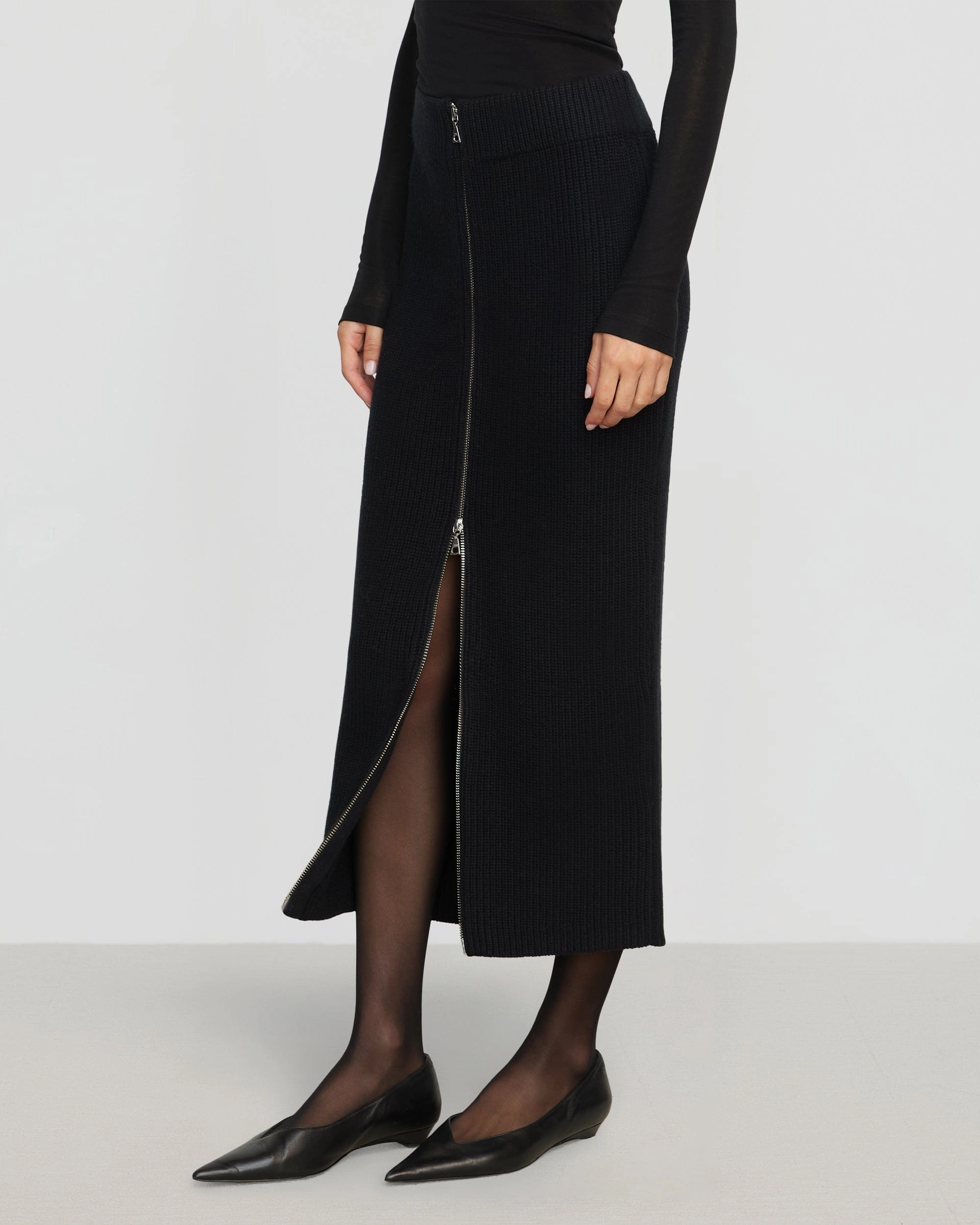 Sutton Front-Zip Sweater Skirt Timeless Touch