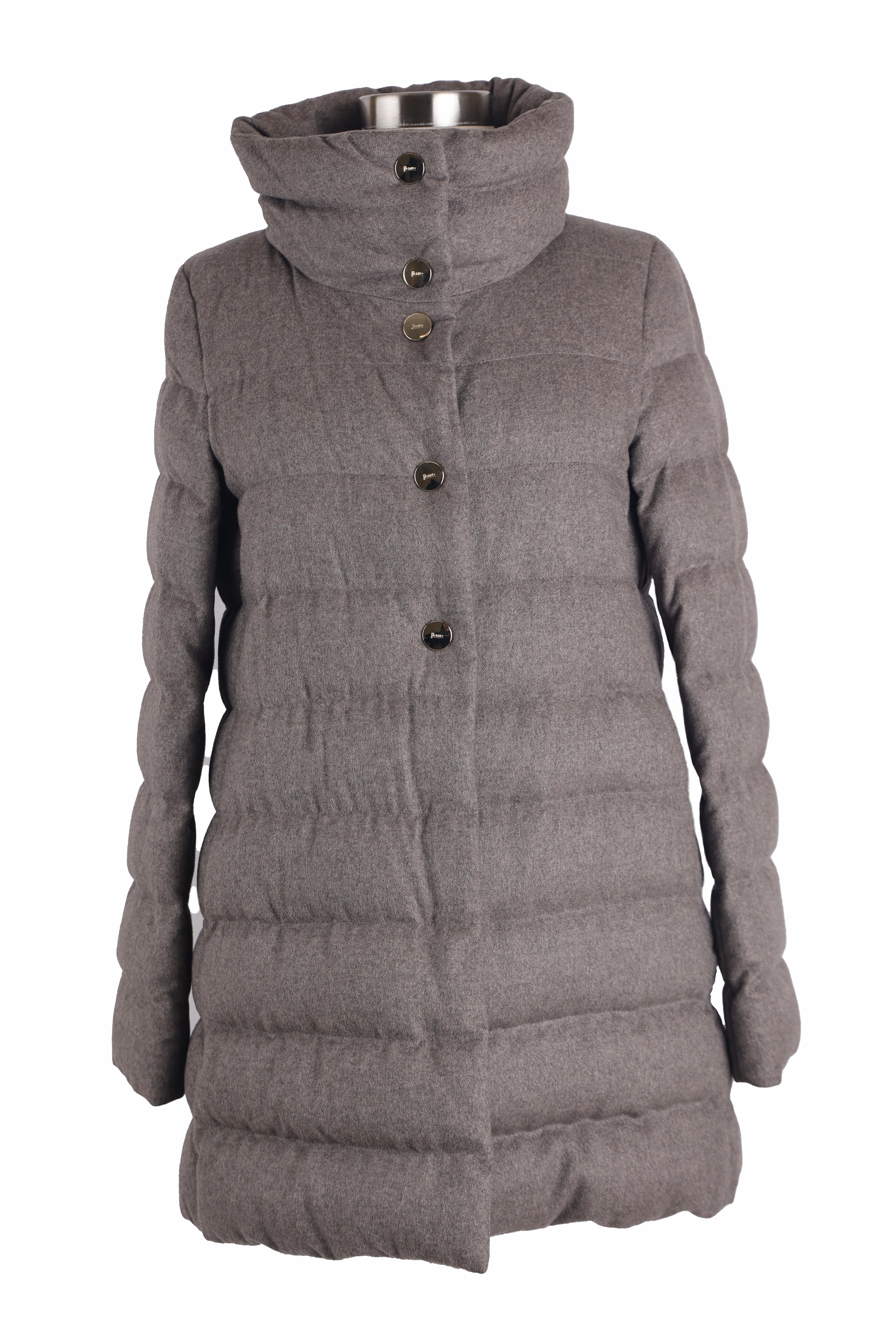 City Layer Style Silk/Cashmere A-Line Parka Jacket