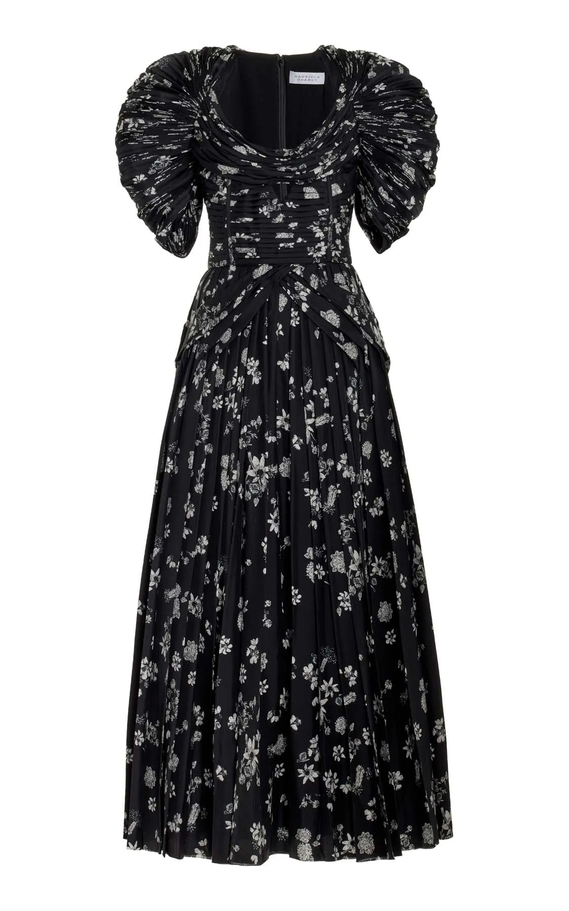 Relaxed fit wear Dress-Up Style Peggy Dress in Black & White Printed Silk Twill