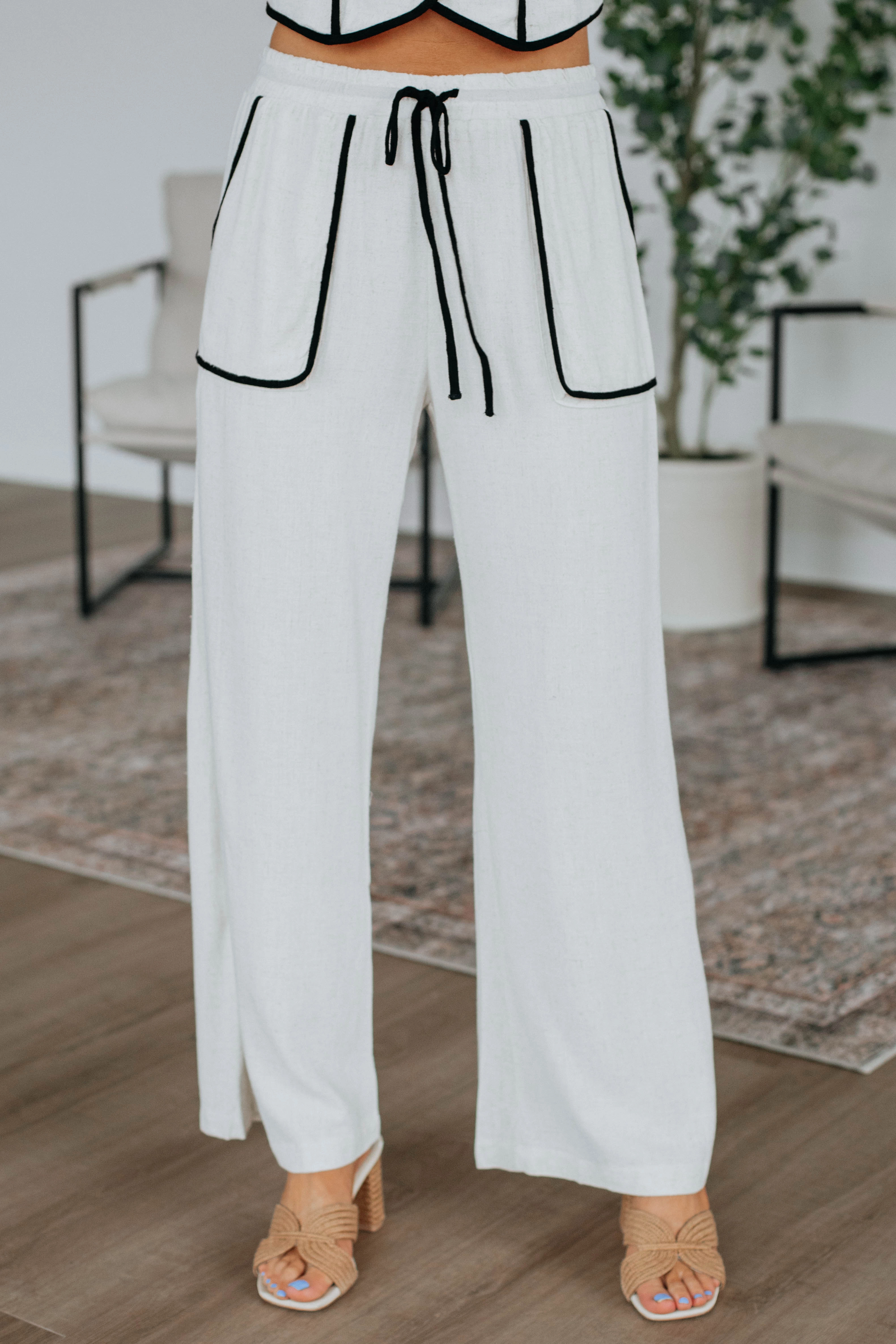 Talk Later Linen Pants Fashionable Fit