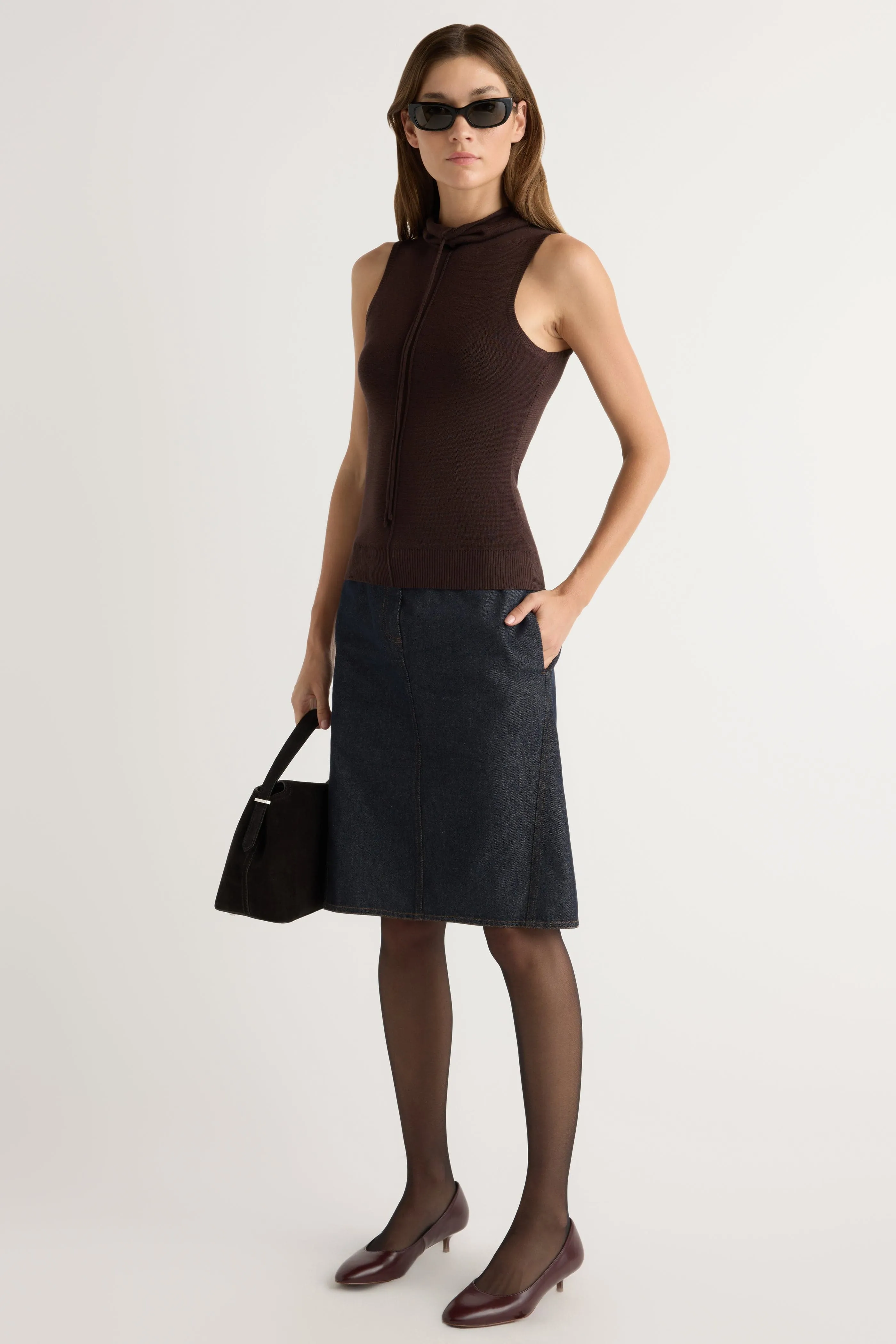 Tammy Cinched-Neck Tencel-Blend Top Non Restrictive Cut Breathable fabric