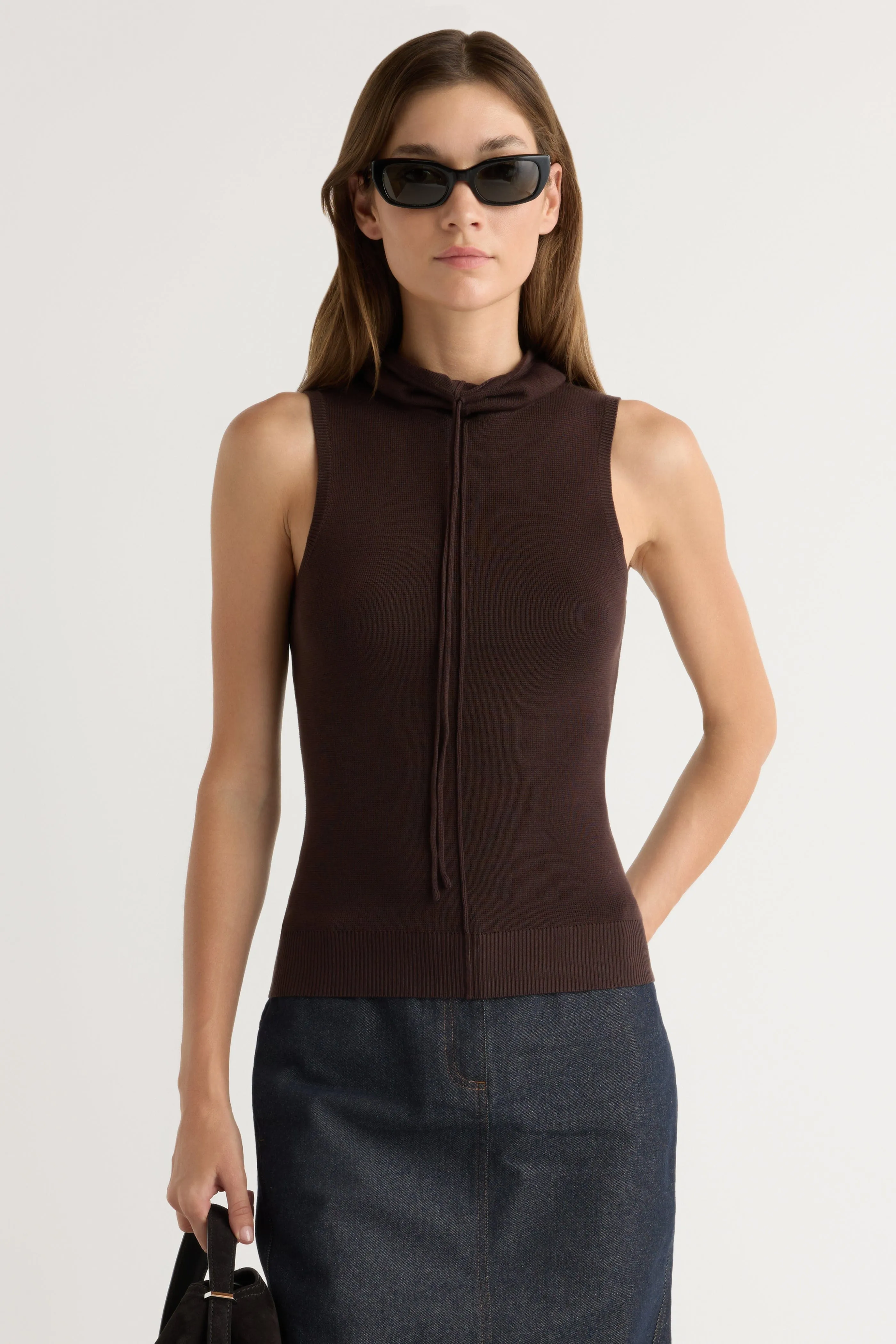 Tammy Cinched-Neck Tencel-Blend Top Breathable Material Breathable wear