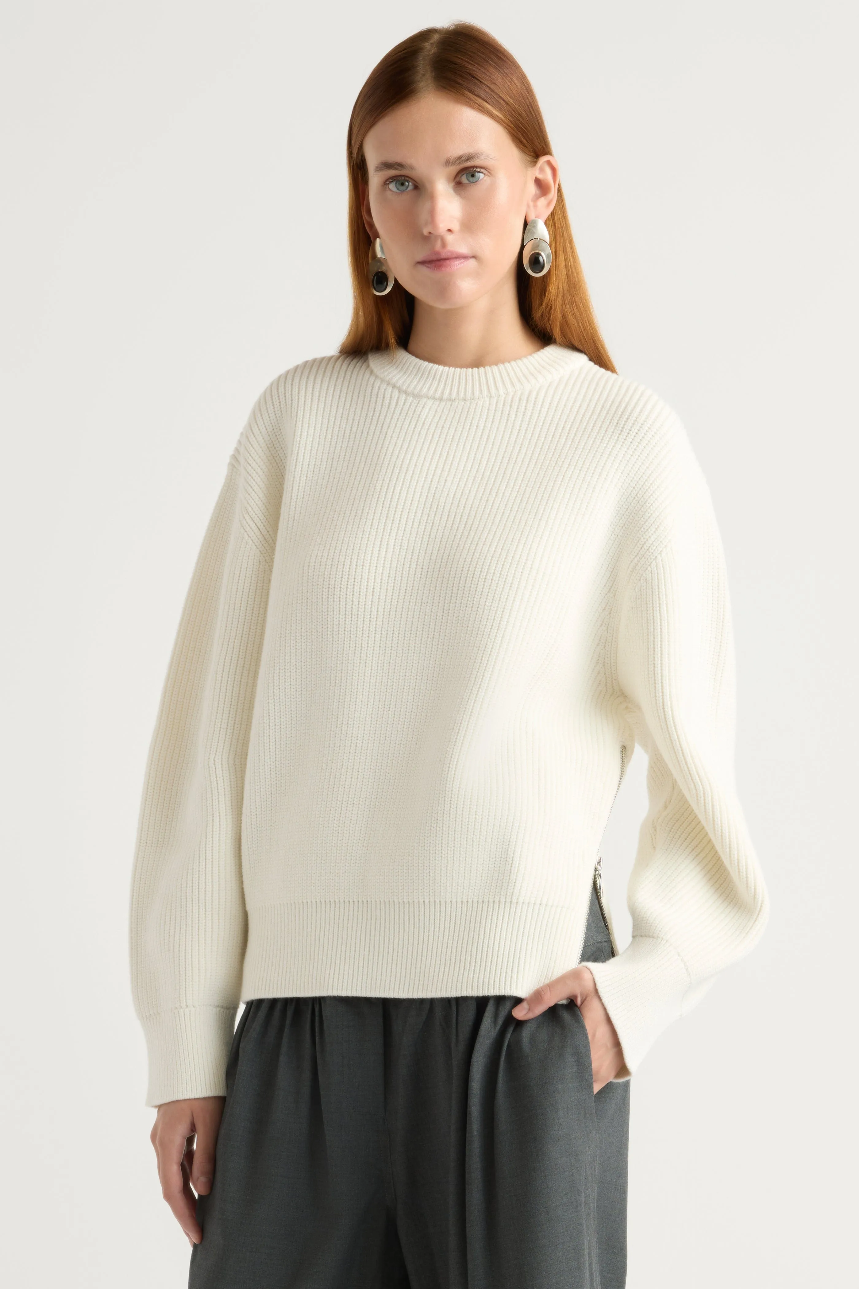 Tate Organic Cotton Side-Zip Sweater Cold Day Outfit